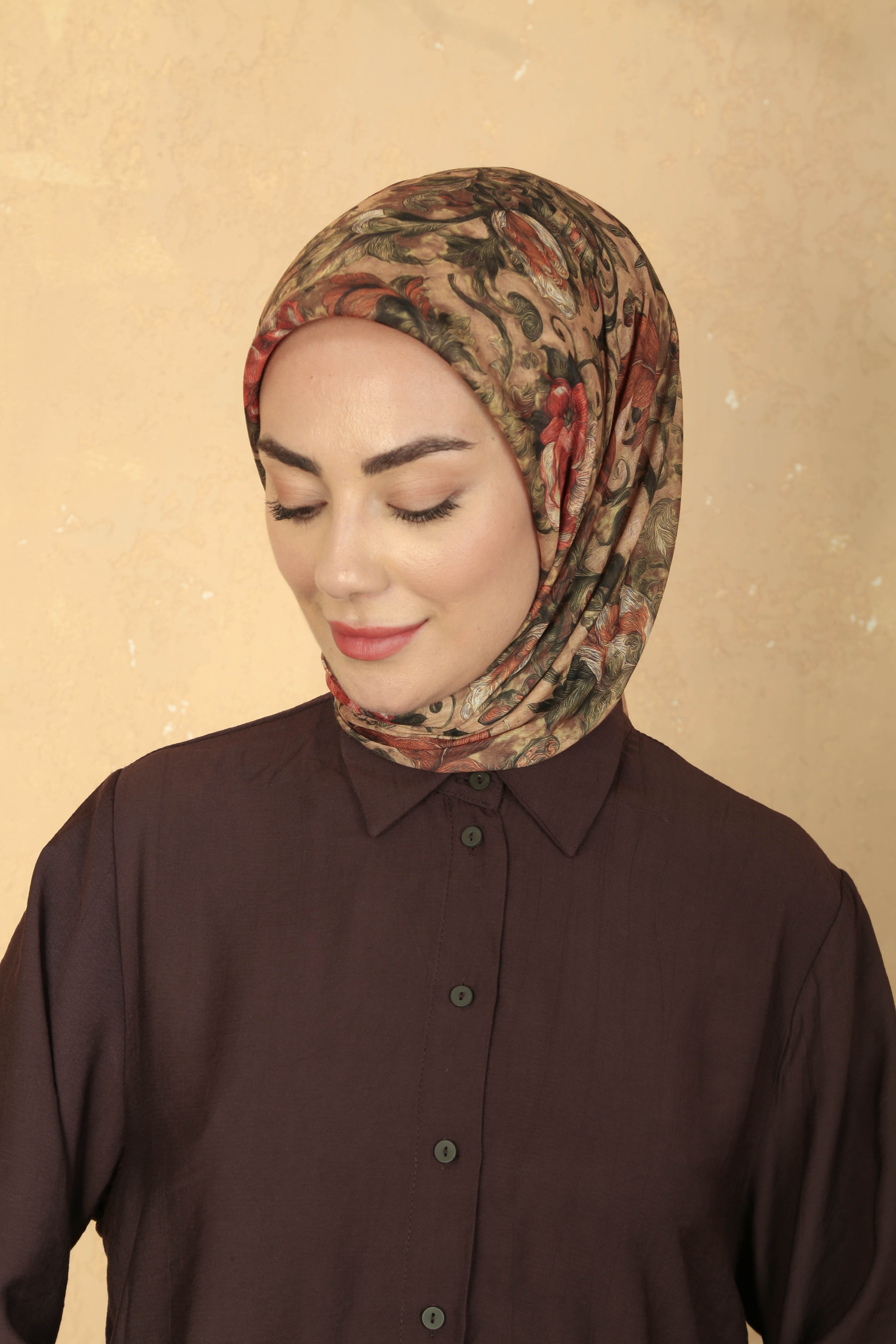 Locella Pamuk Vual Eşarp Taba