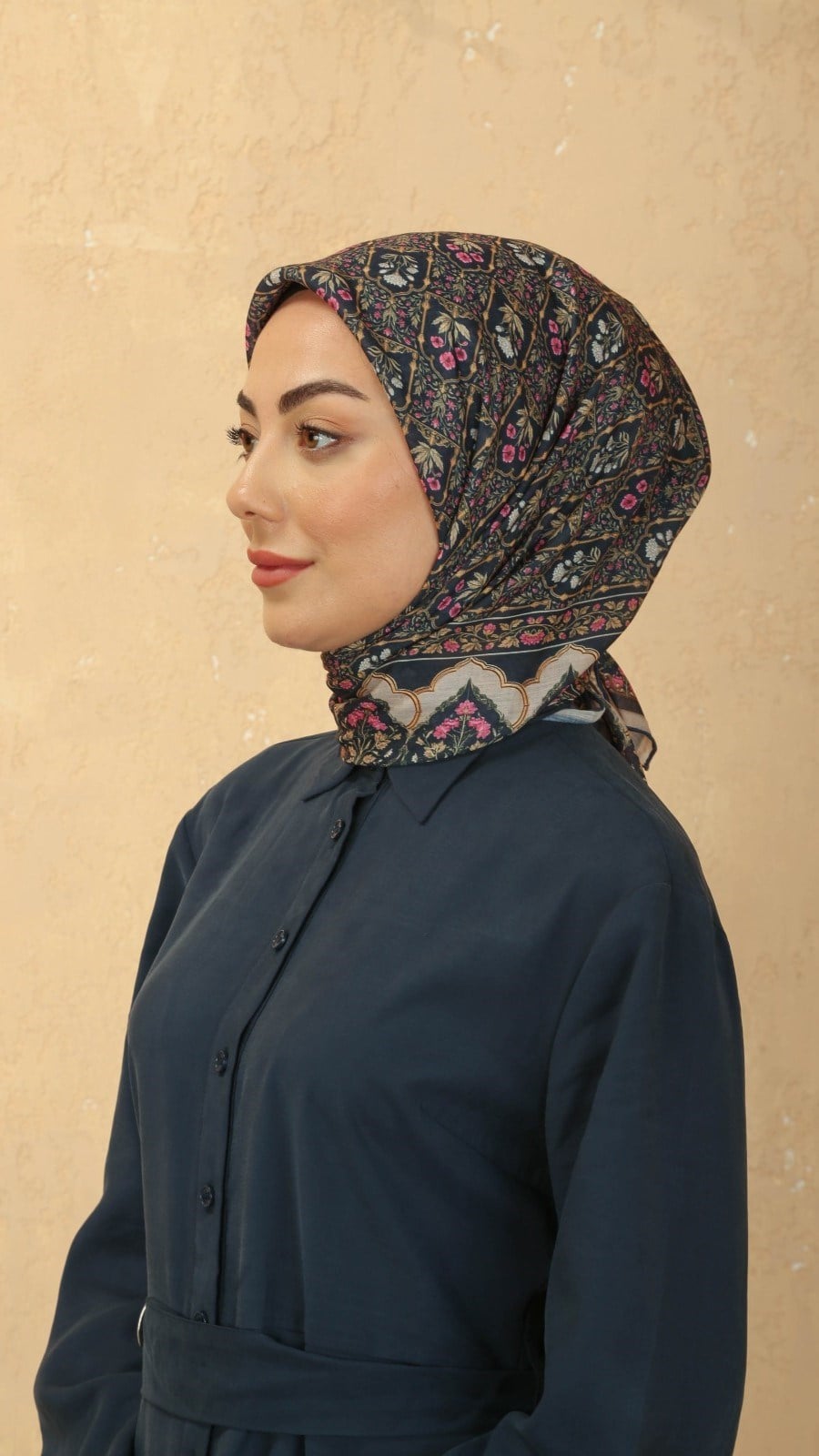 Locella Pamuk Vual Eşarp Lacivert