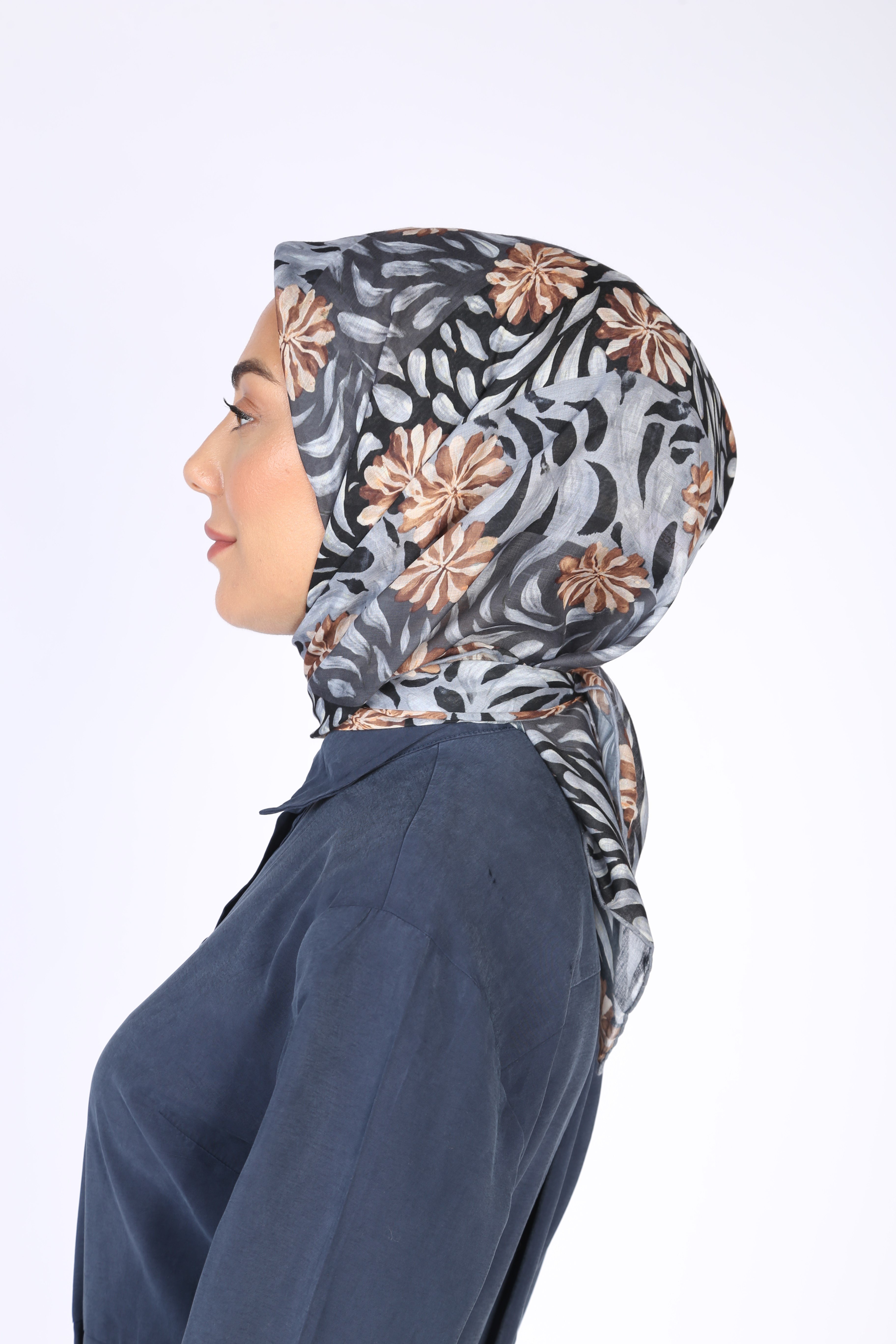 Locella Pamuk Vual Eşarp-Gri