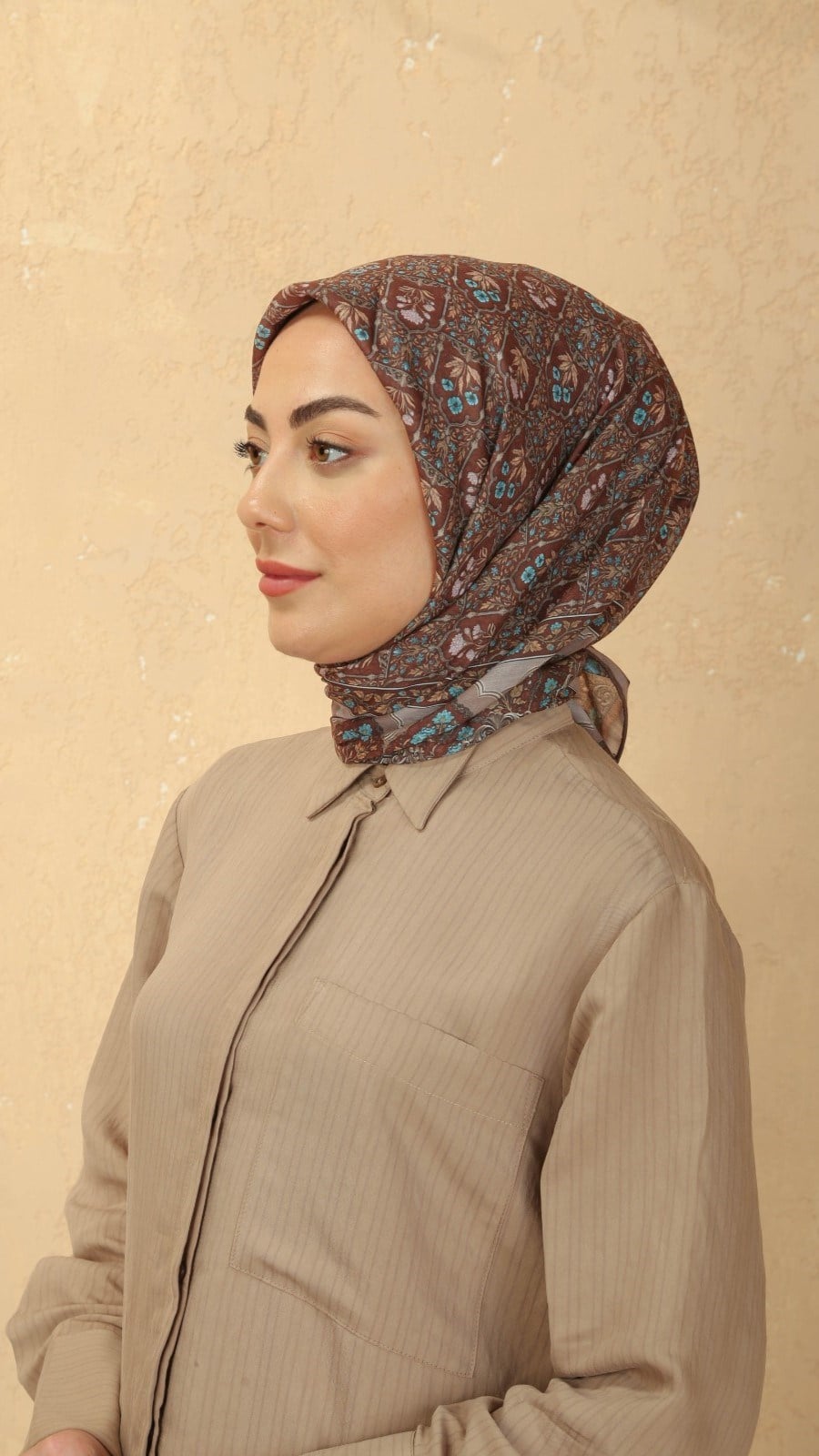 Locella Pamuk Vual Eşarp Kahve