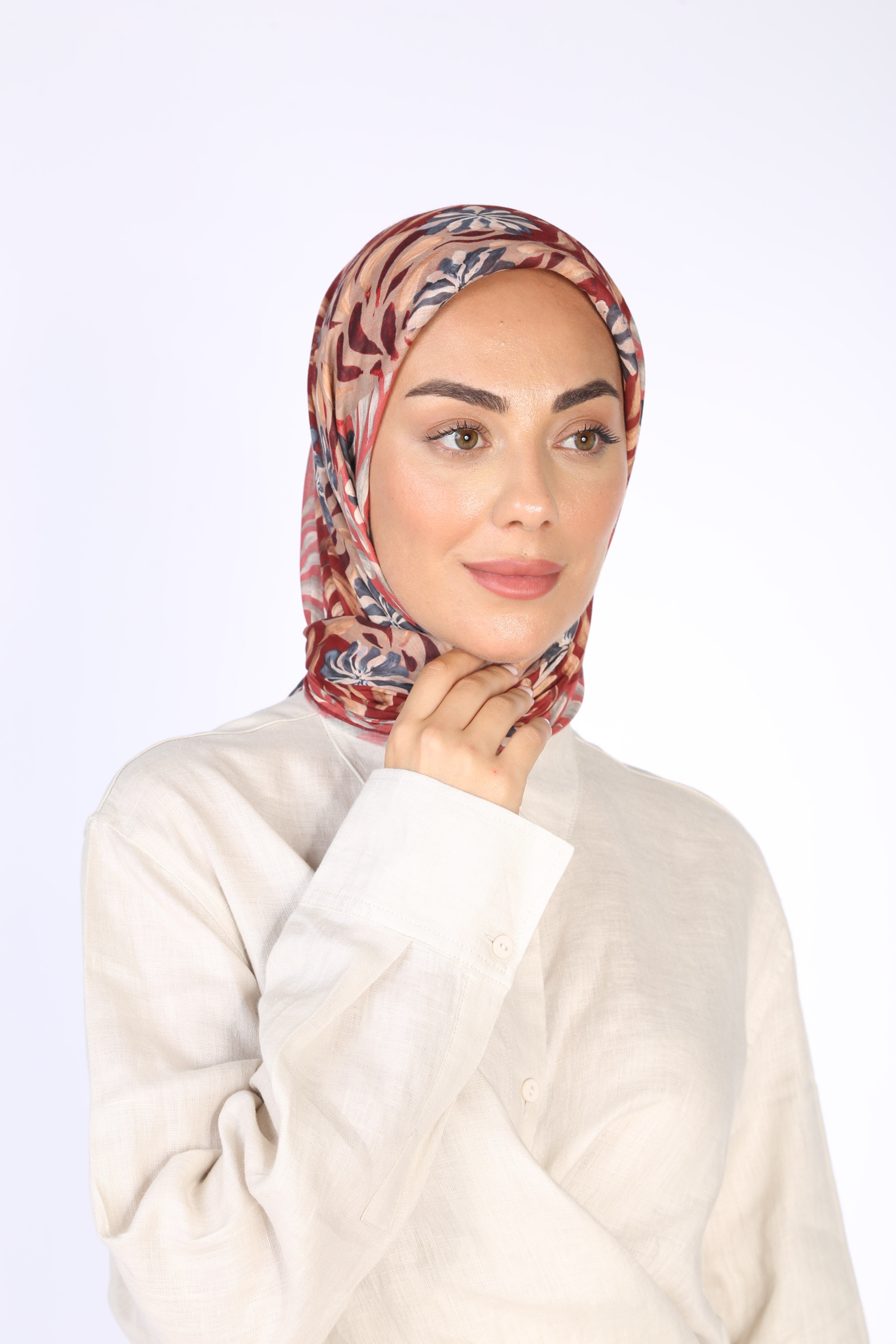 Locella Pamuk Vual Eşarp-Kırmızı