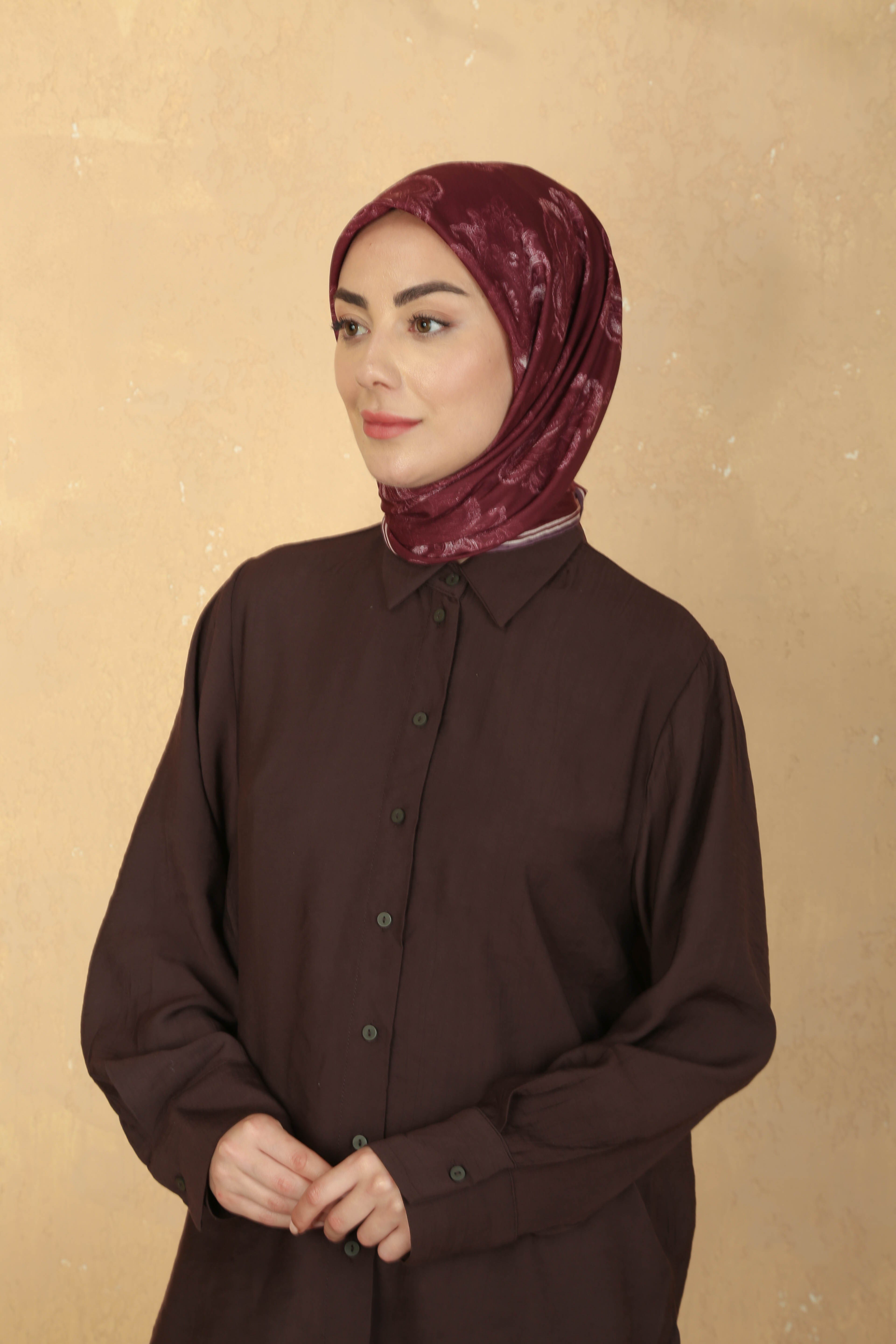 Locella Pamuk Vual Eşarp Bordo