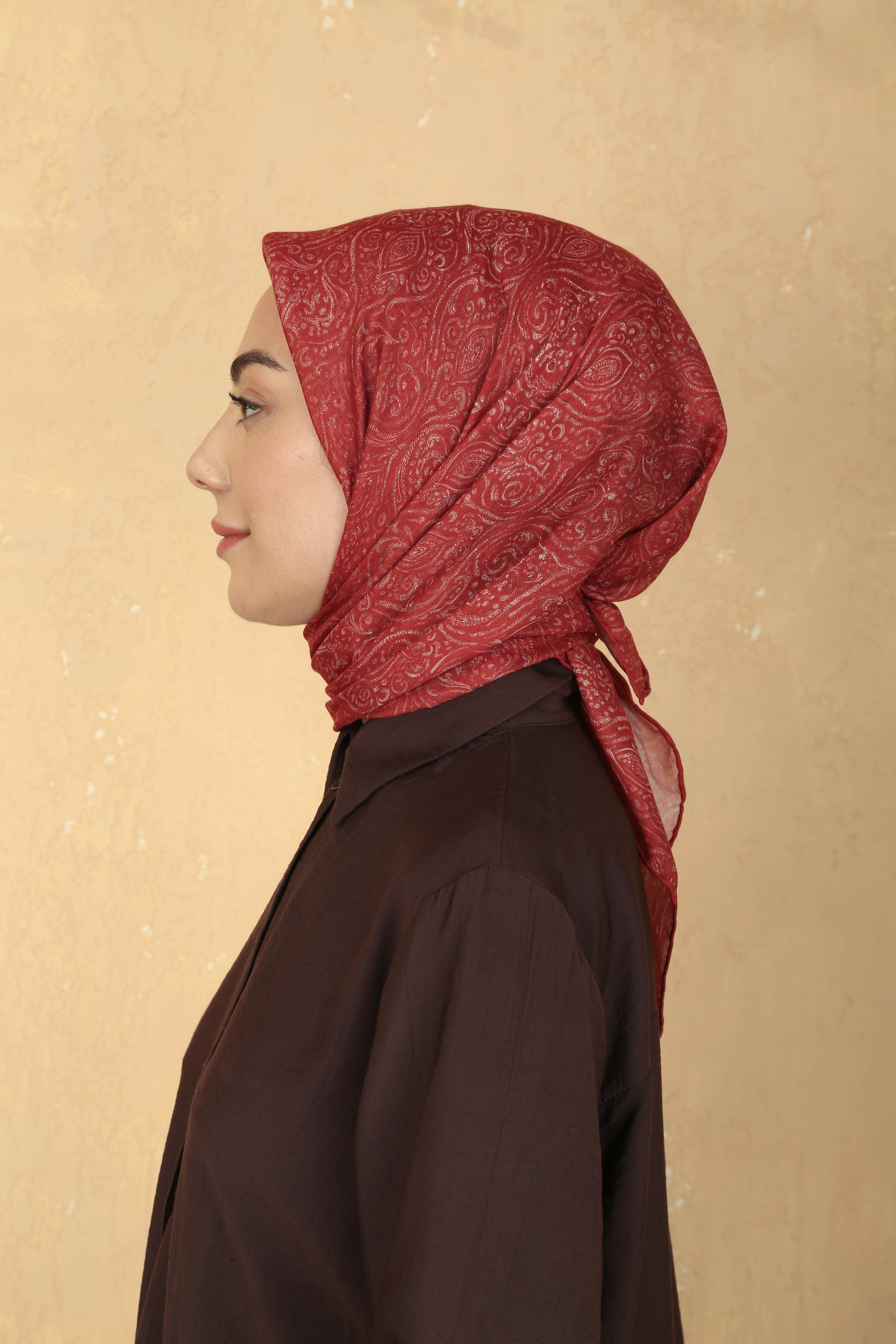 Locella Pamuk Vual Eşarp Bordo