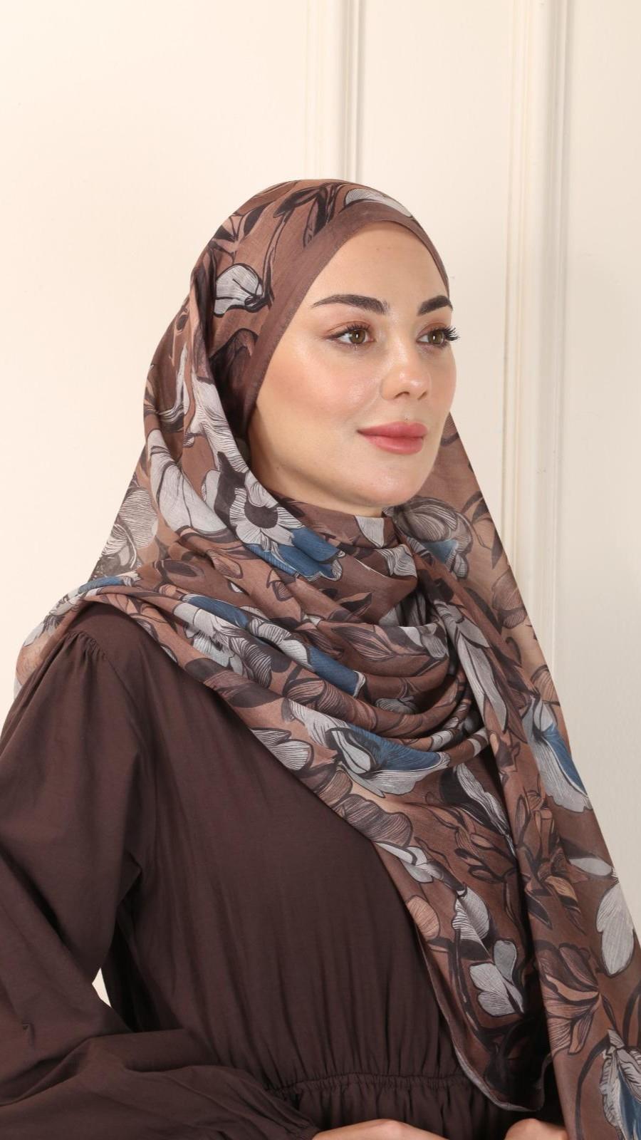 Locella Pamuk Vual Şal Kahve-2