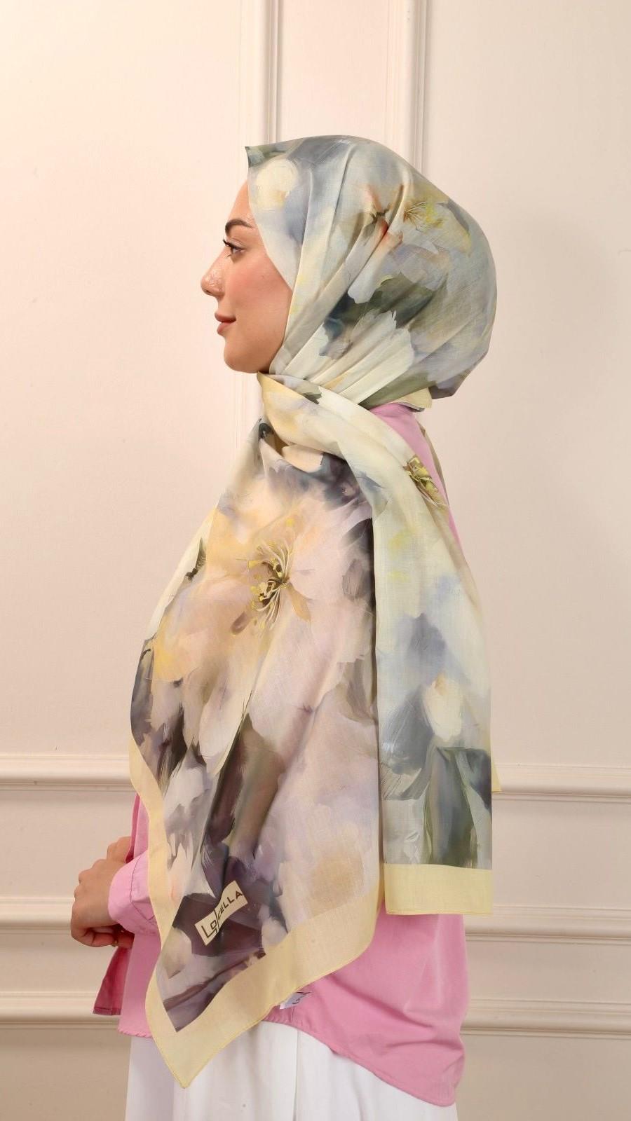 Locella Pamuk Vual Şal Liora Desen-4