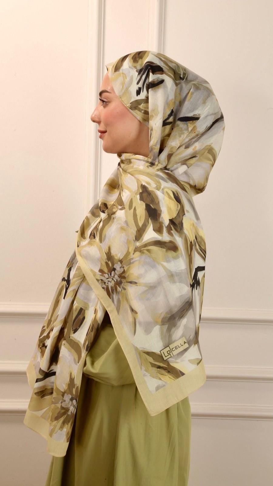 Locella Pamuk Vual Şal Olyra Desen-3