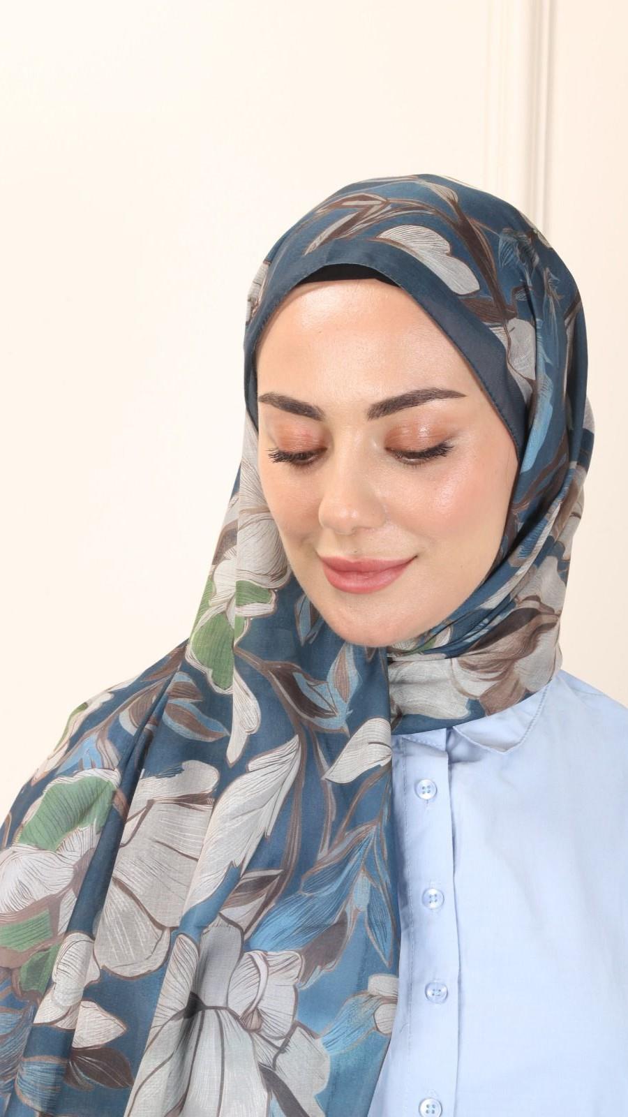 Locella Pamuk Vual Şal Petrol-8