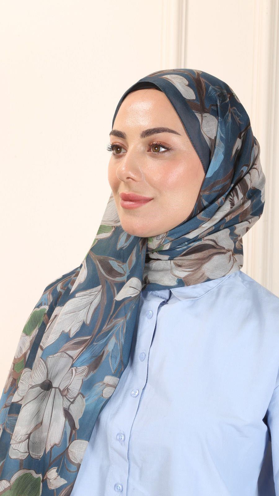 Locella Pamuk Vual Şal Petrol-8