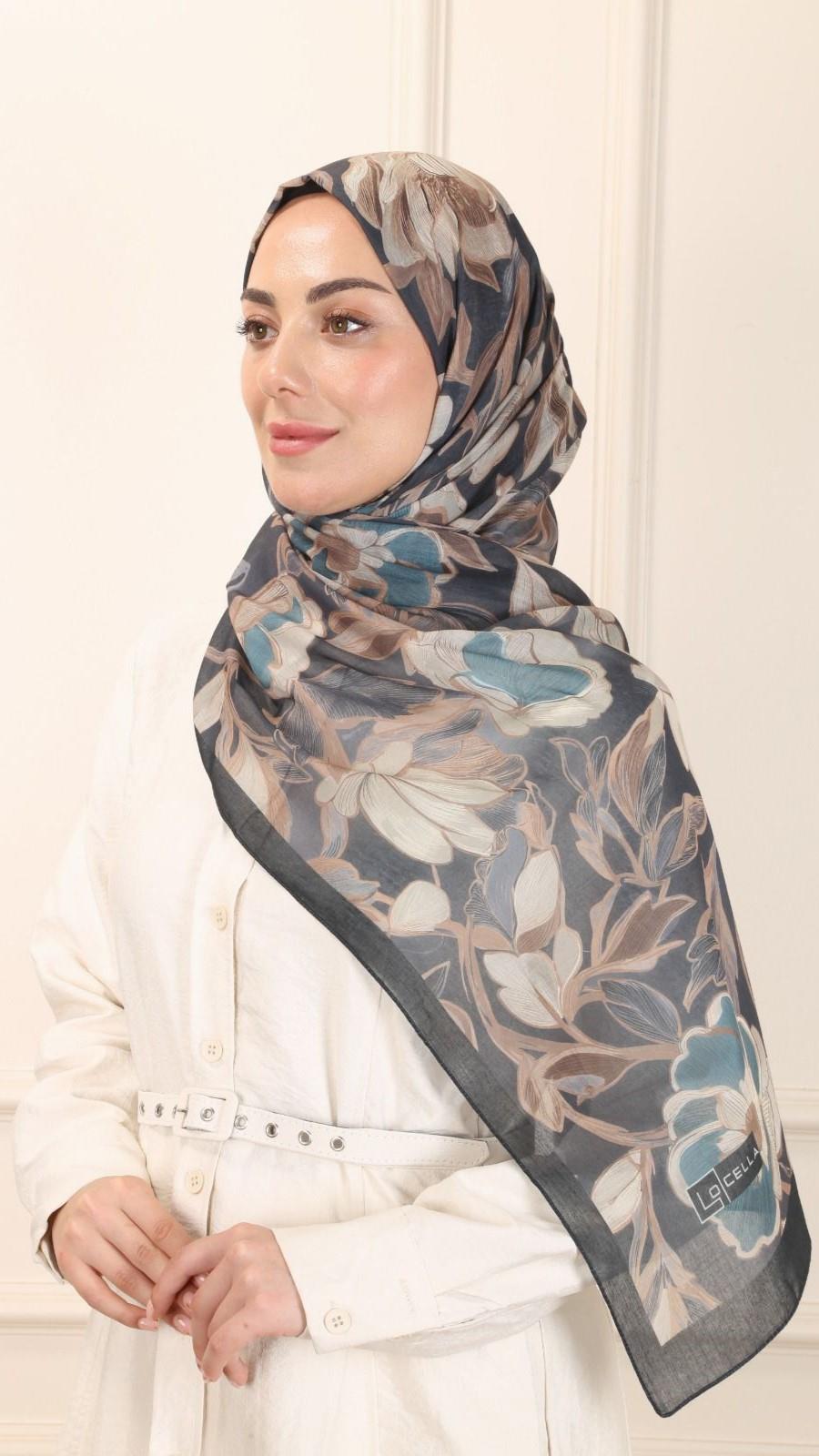 Locella Pamuk Vual Şal Siyah-1