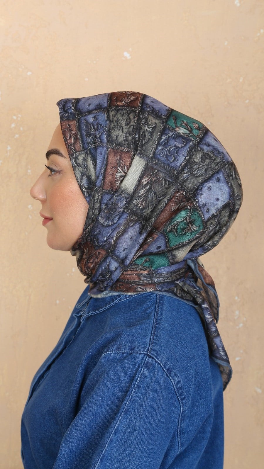 Locella Soft Pamuk Eşarp Lacivert