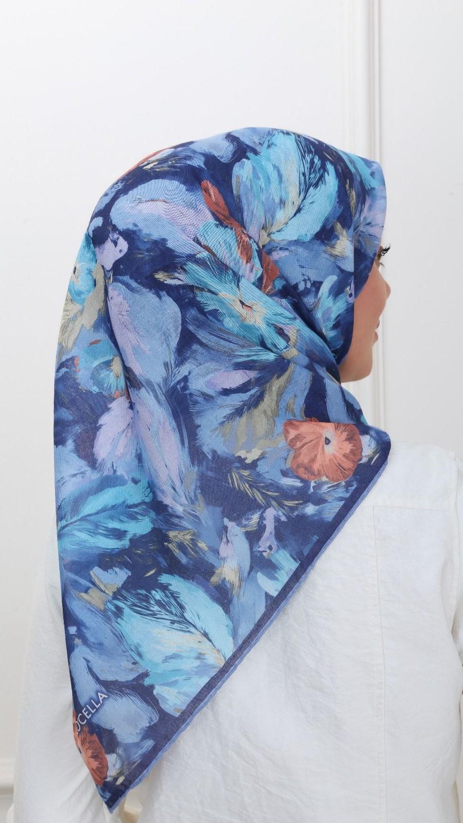 Locella Soft Pamuk Eşarp Lacivert-9