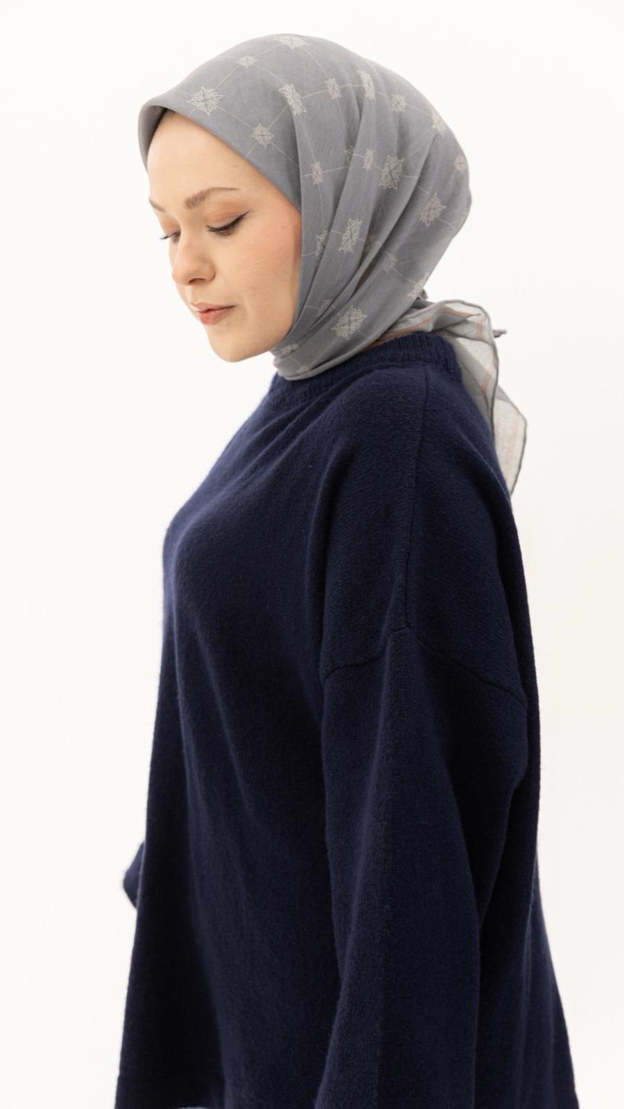 Locella Soft Pamuk Eşarp Gri-7