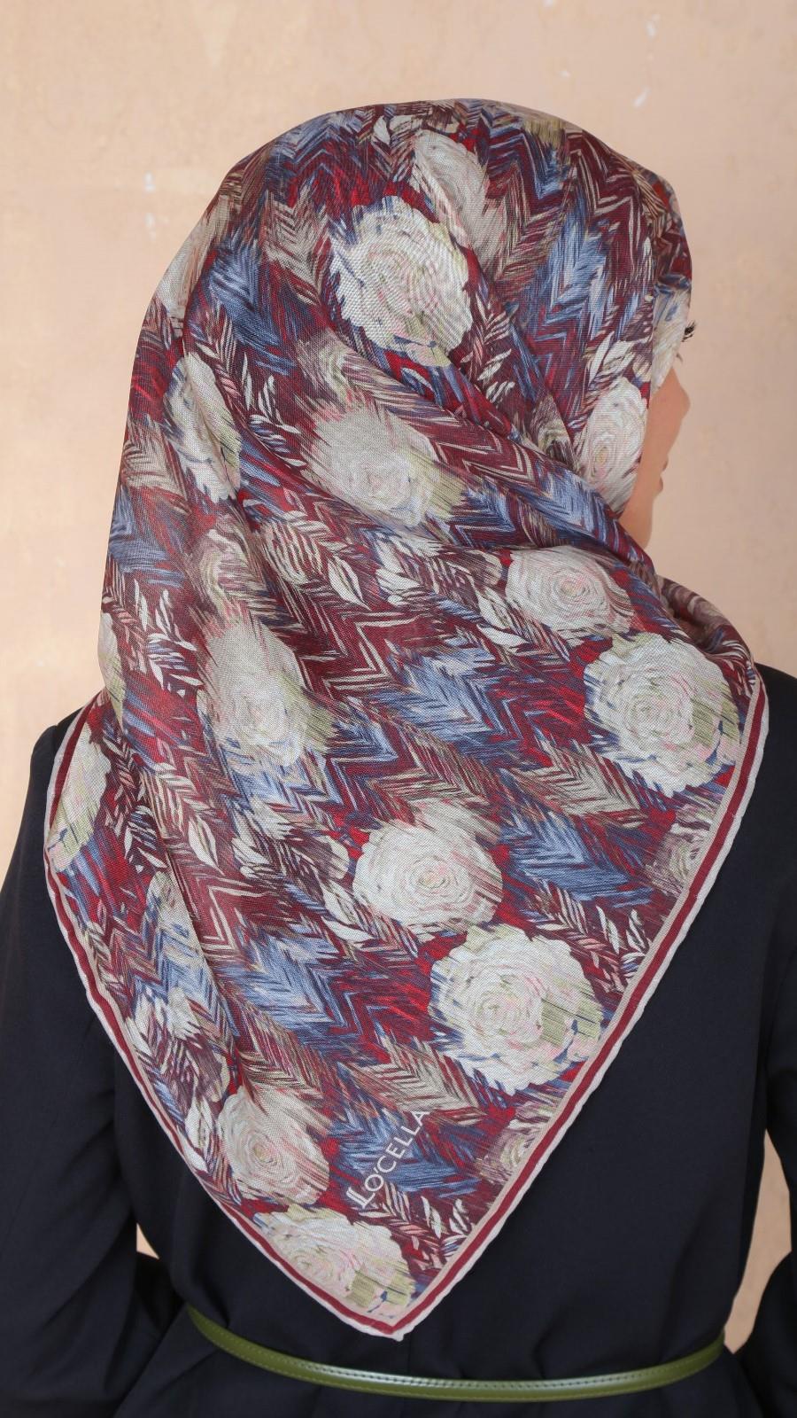 Locella Soft Pamuk Eşarp Bordo-8