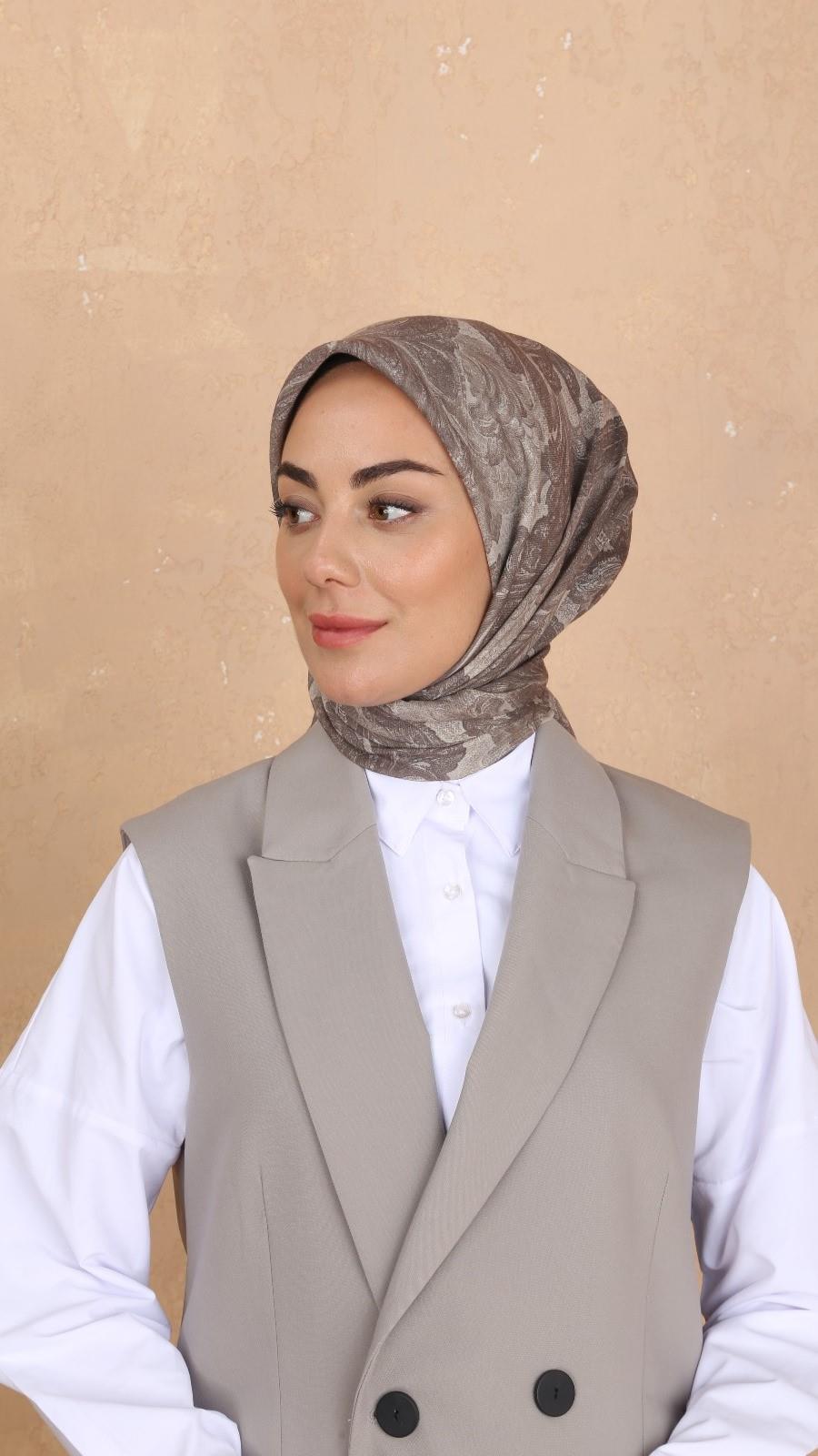 Locella Soft Pamuk Eşarp Vizon-11