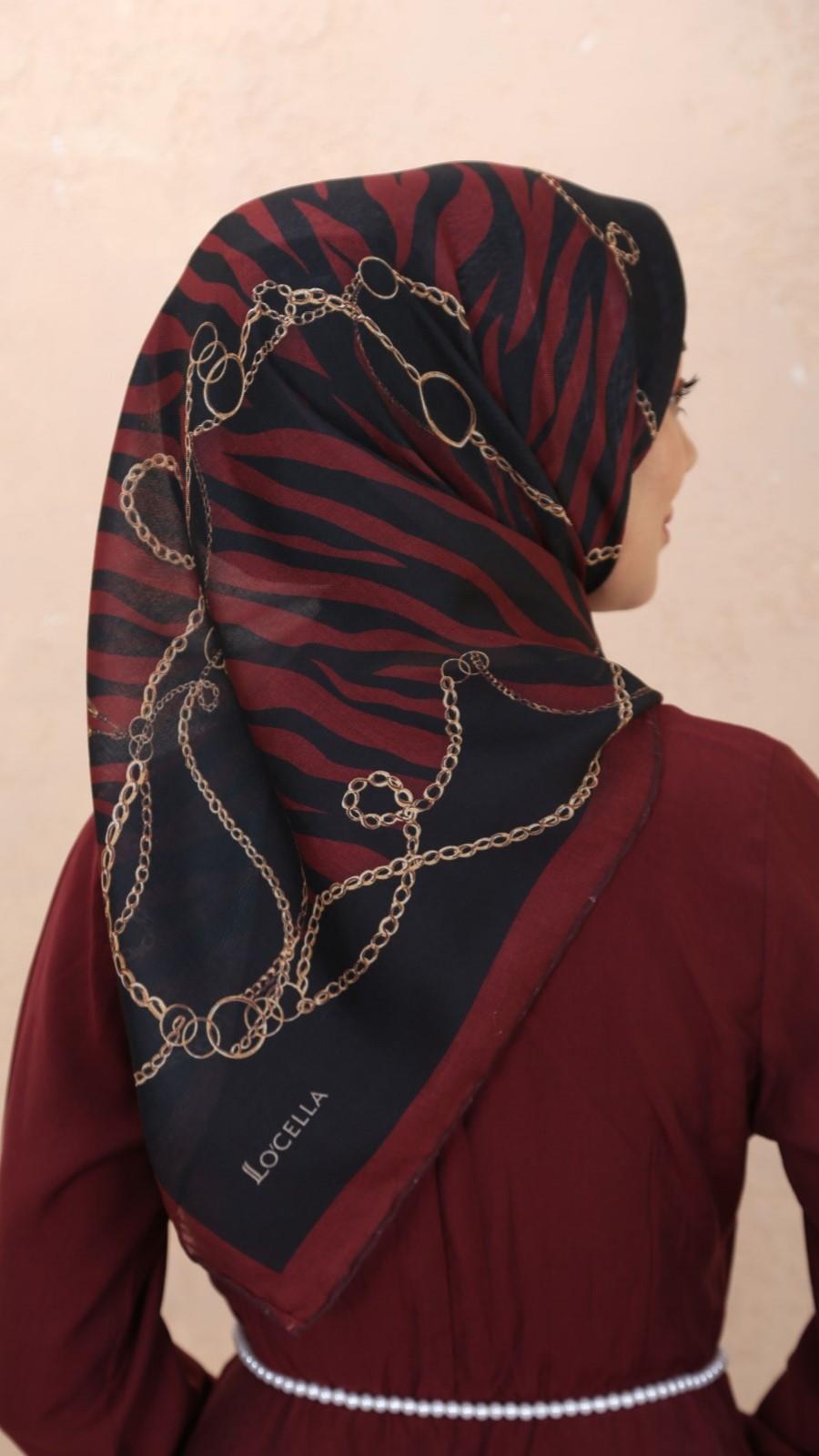 Locella Soft Pamuk Eşarp Bordo-7