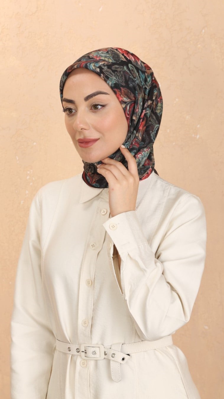 Locella Soft Pamuk Eşarp Siyah