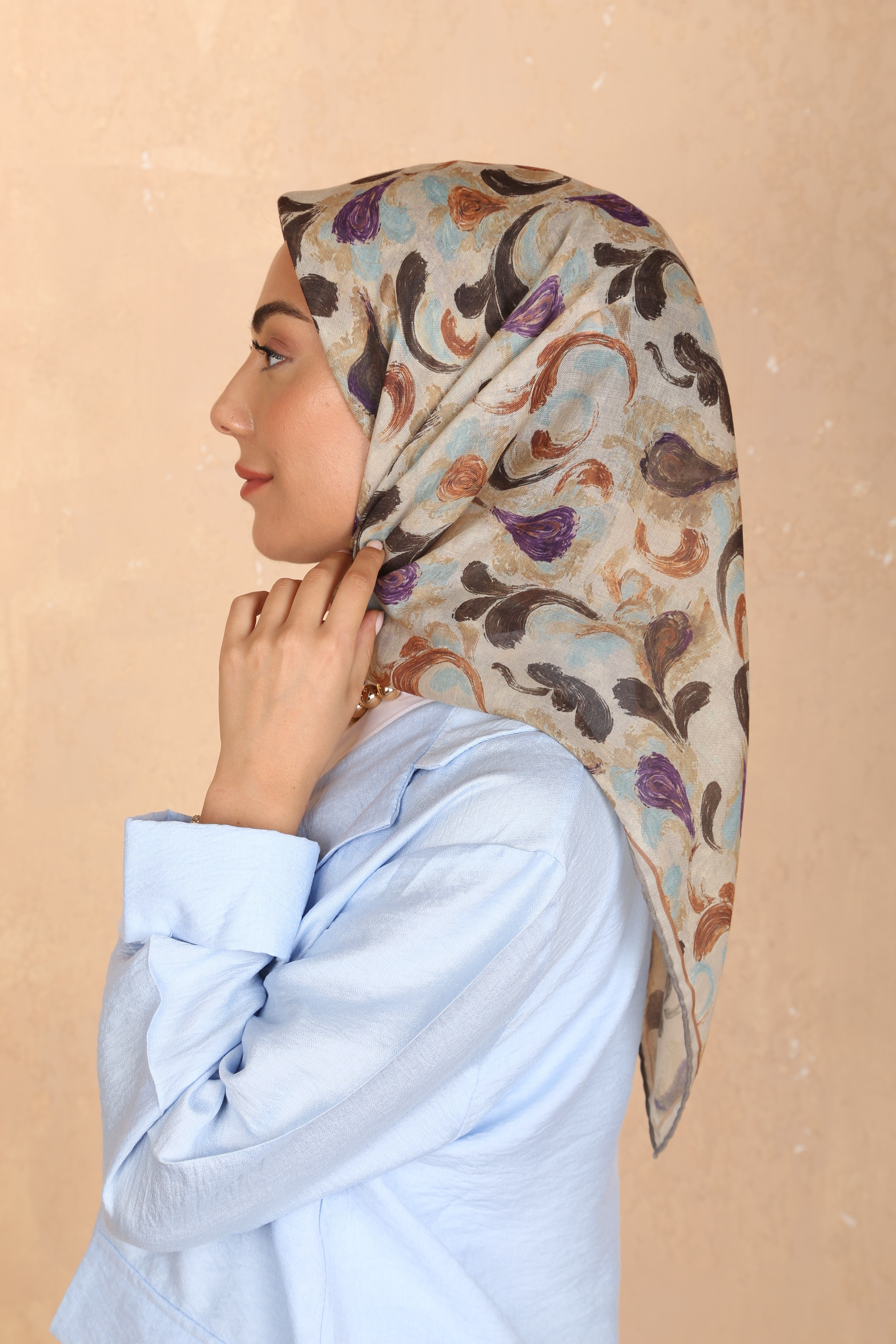 Locella Soft Pamuk Eşarp Krem