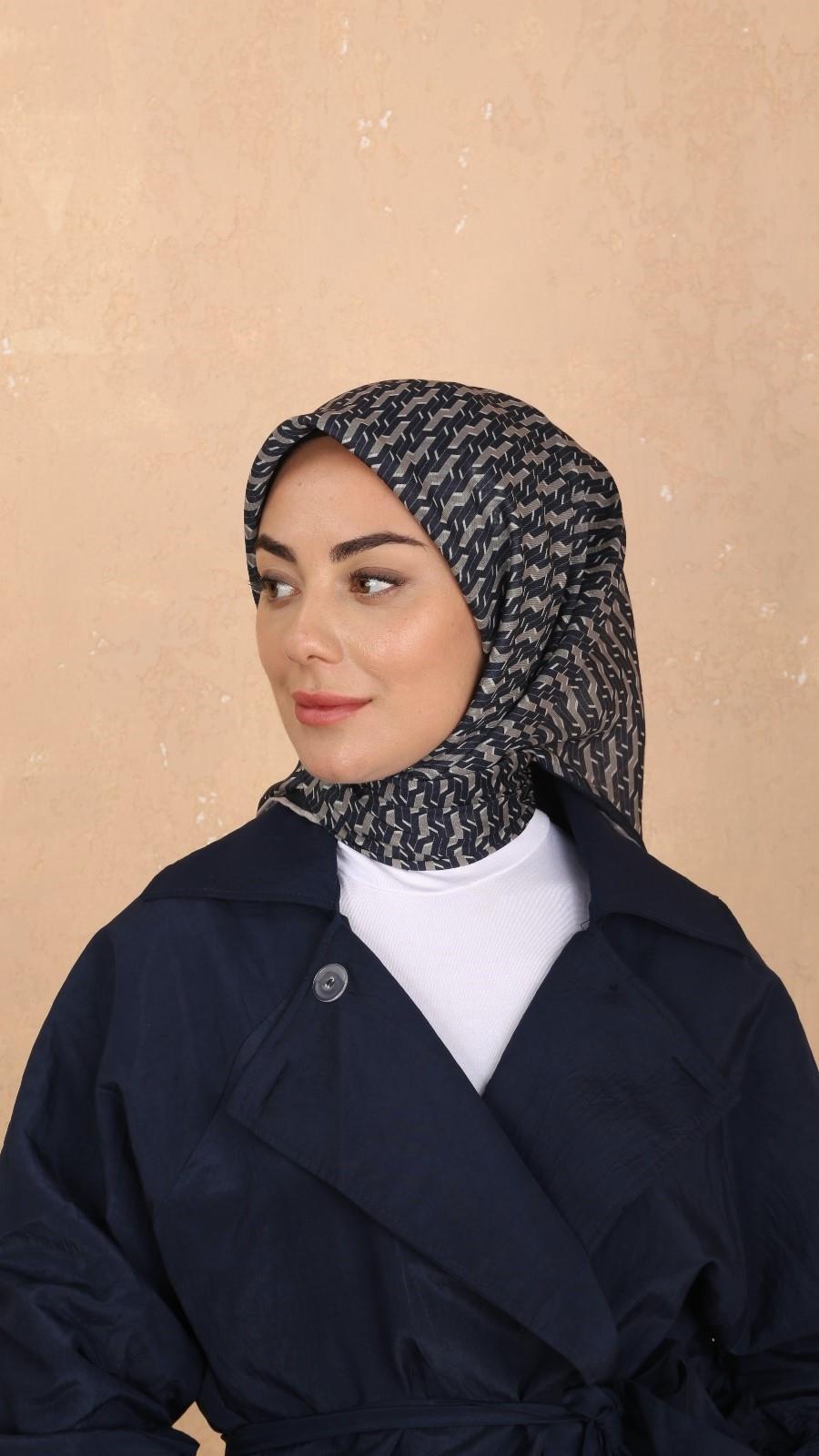 Locella Soft Pamuk Eşarp Lacivert-7