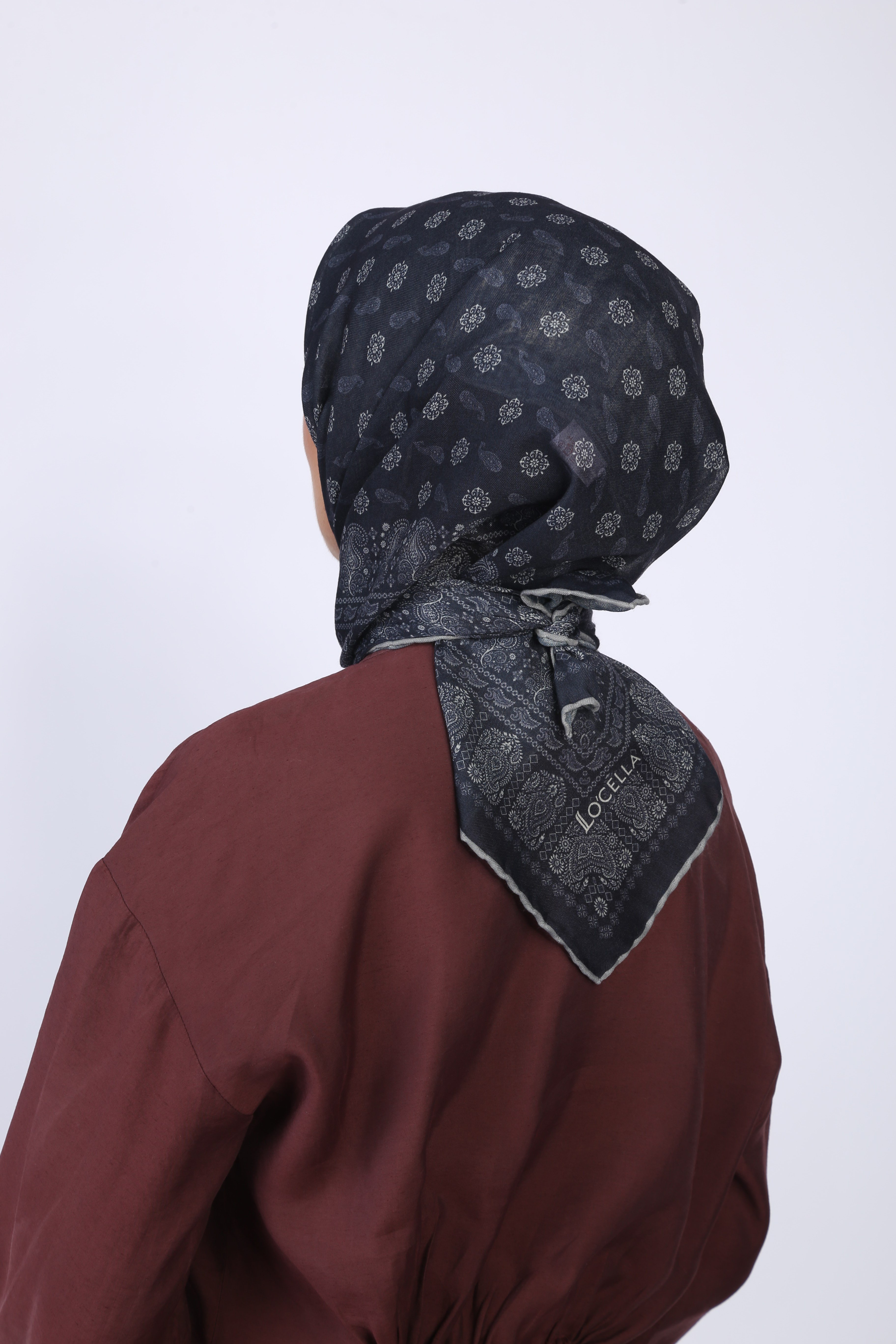 Locella Soft Pamuk Eşarp Lacivert