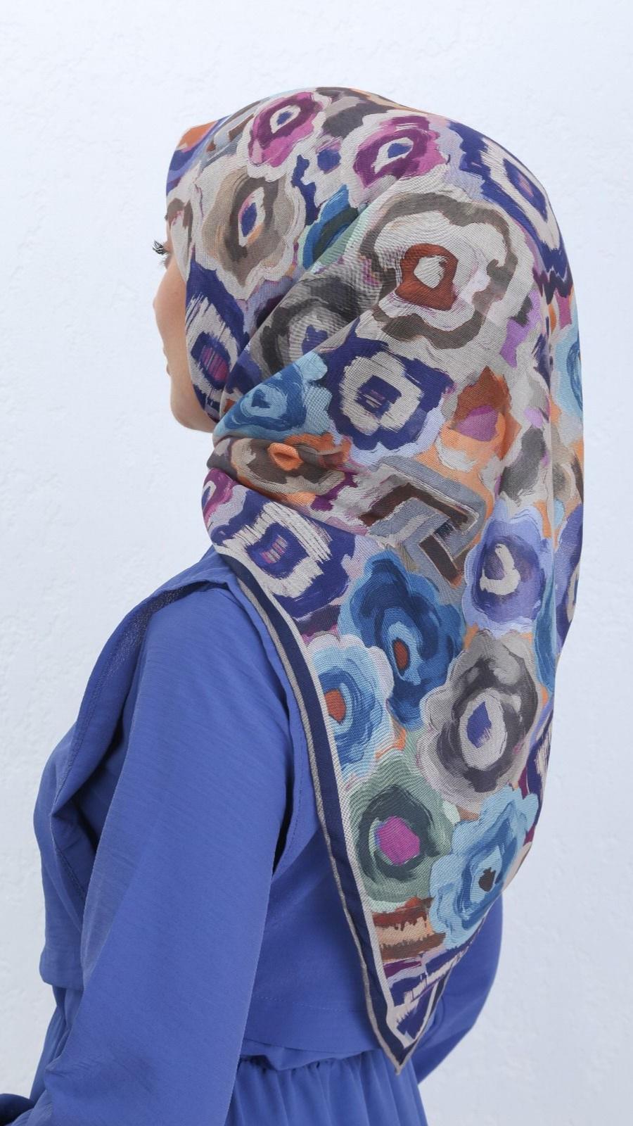 Locella Soft Pamuk Eşarp Lacivert-10