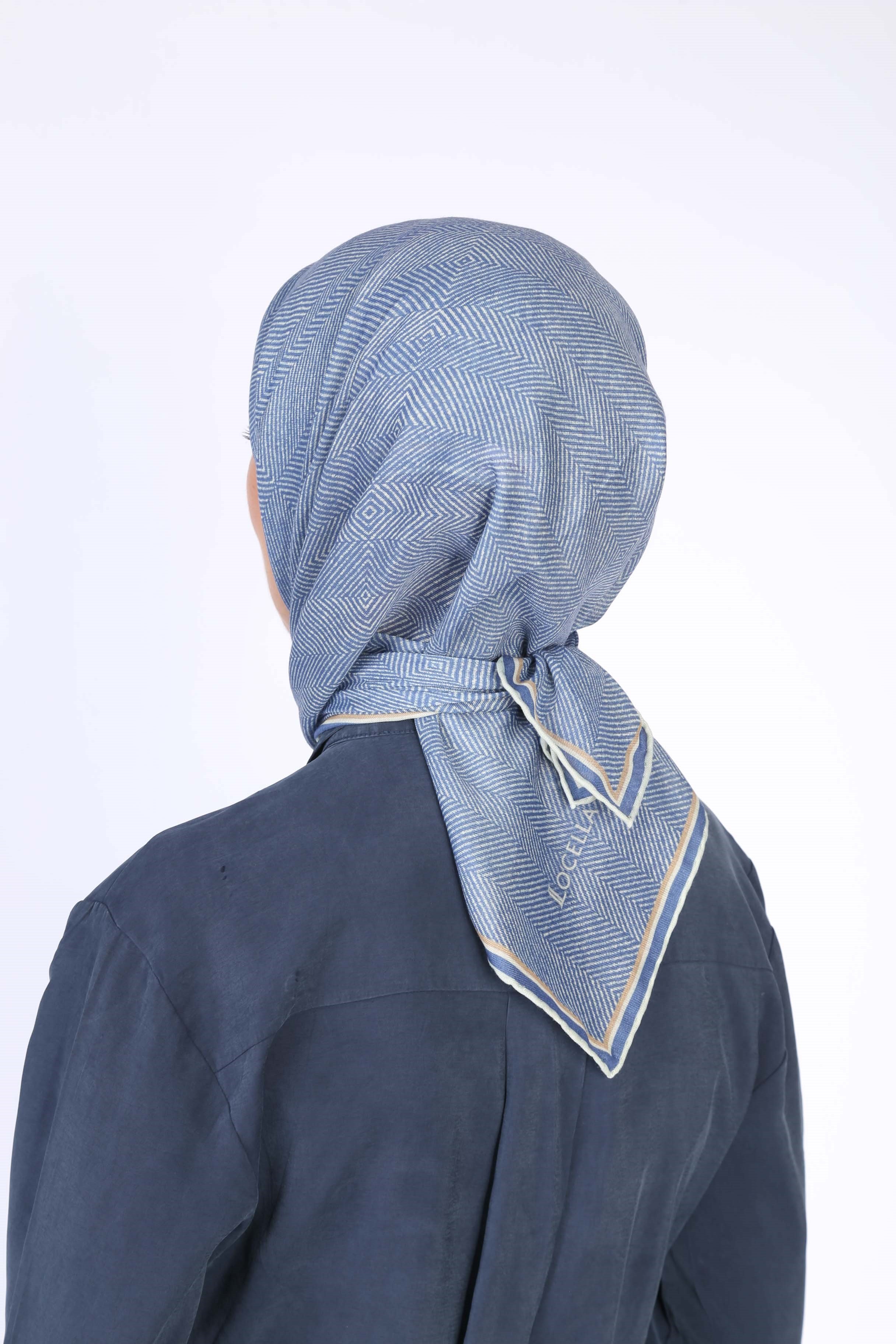 Locella Soft Pamuk Eşarp Mavi
