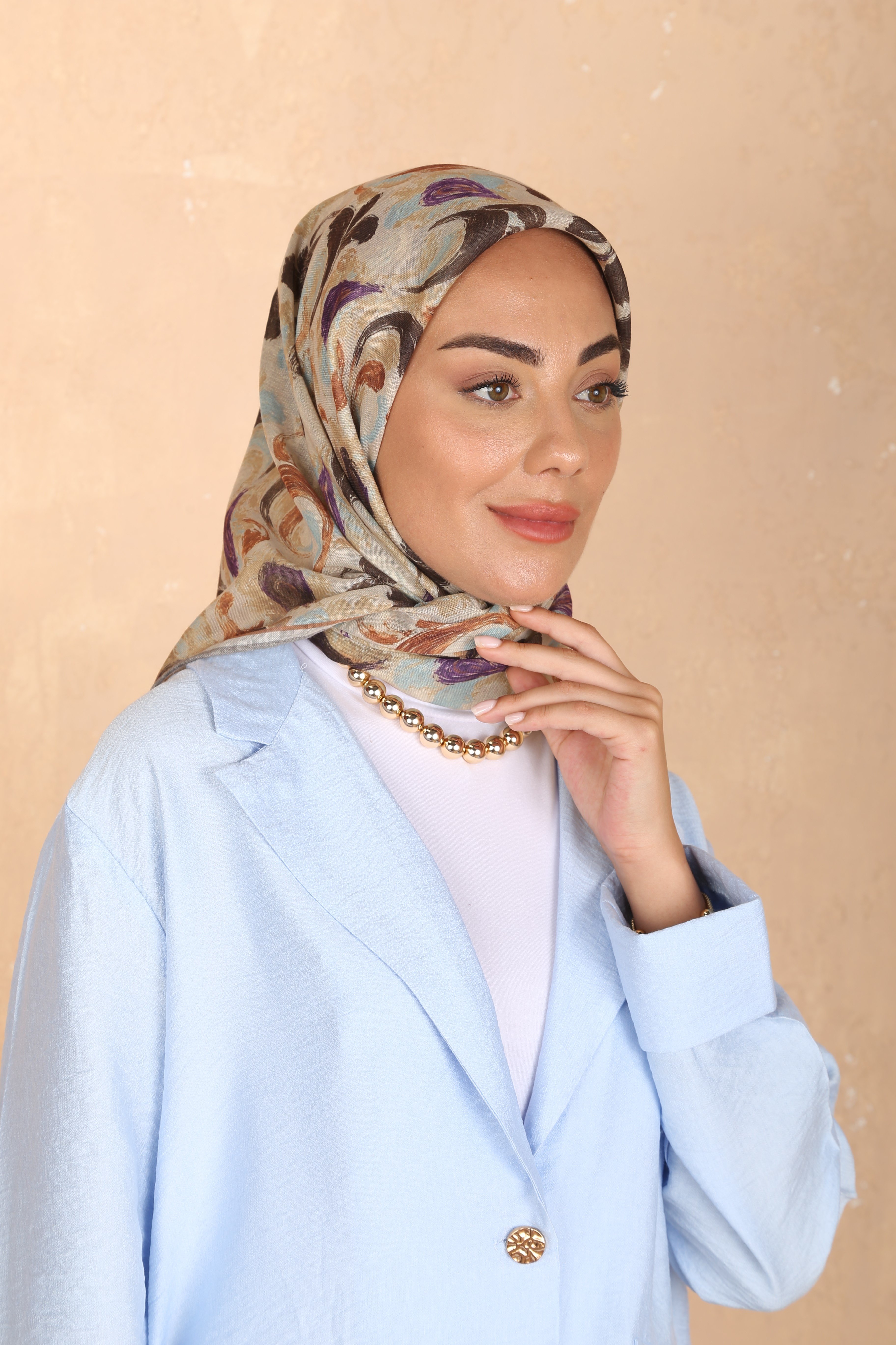 Locella Soft Pamuk Eşarp Krem
