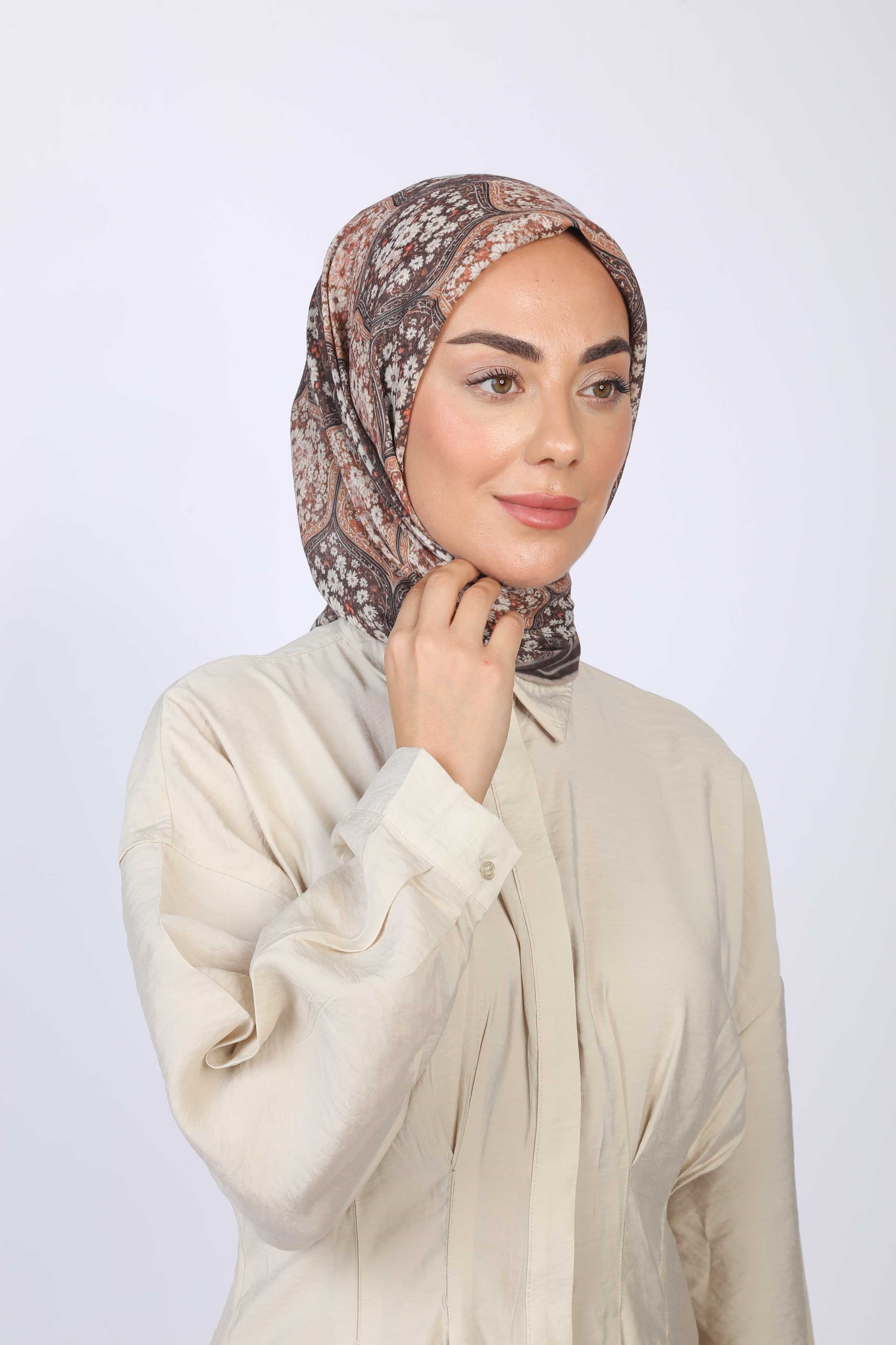 Locella Soft Pamuk Eşarp Kahve