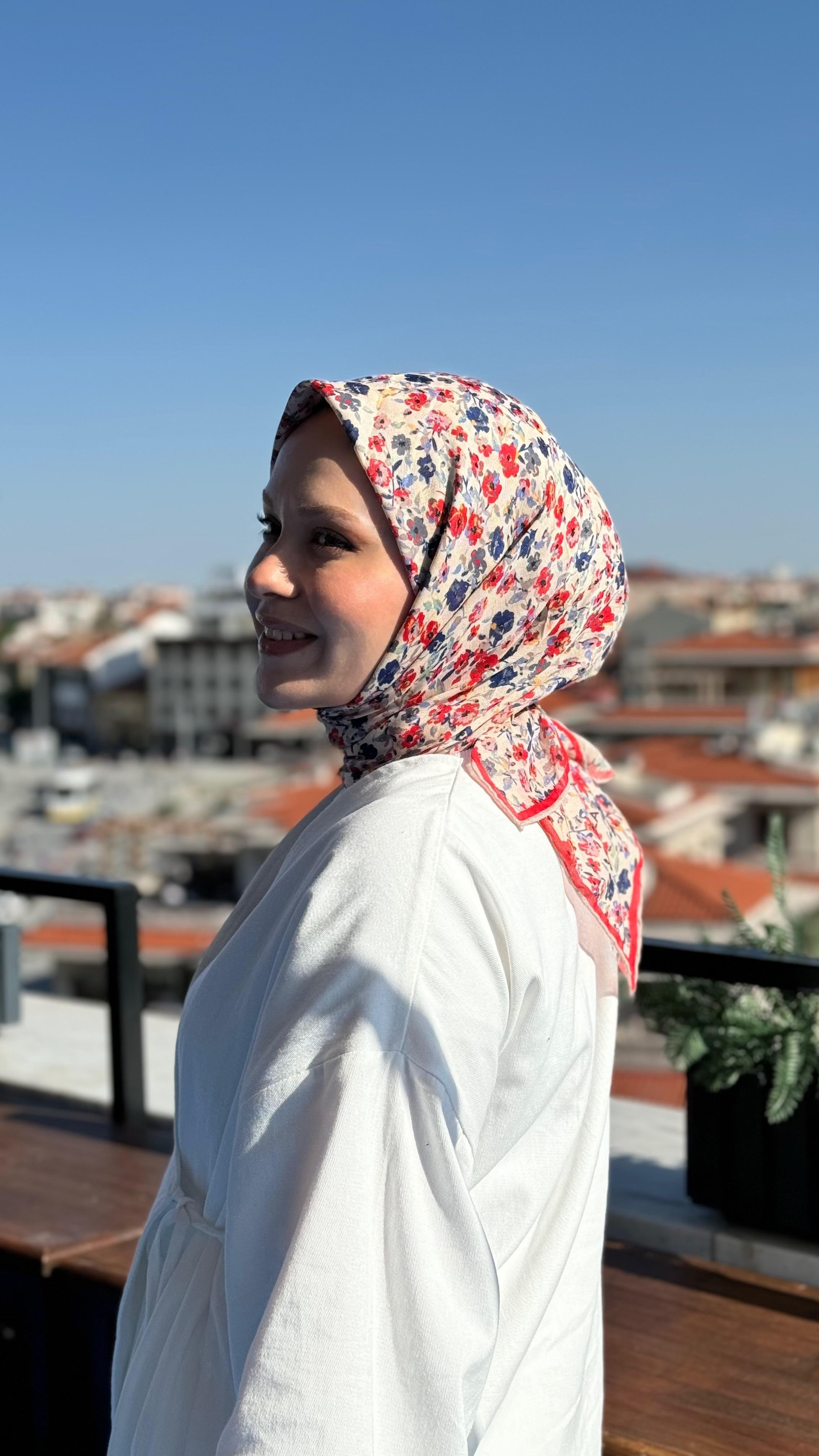 Locella Soft Pamuk Eşarp Kırmızı-1