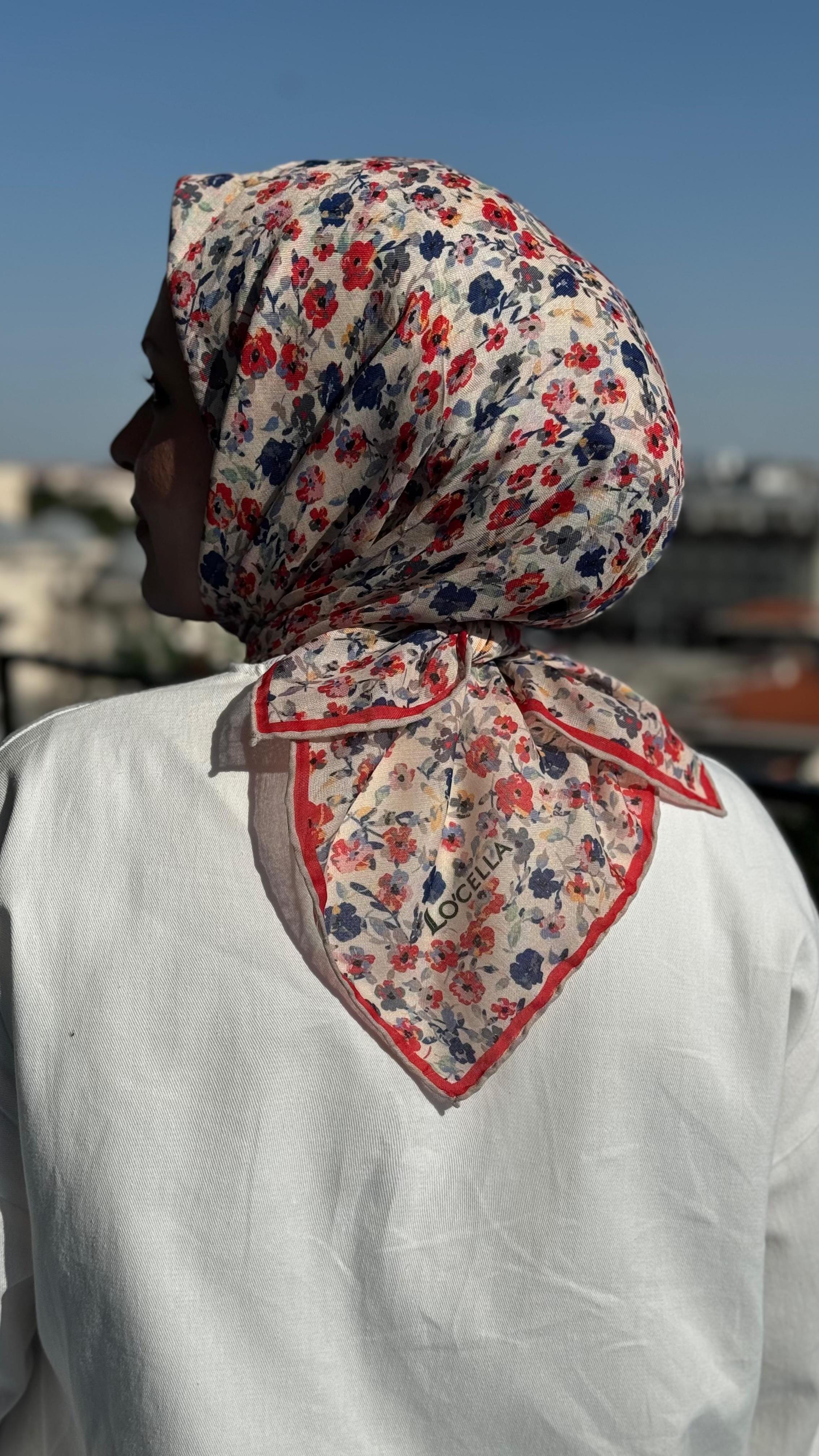 Locella Soft Pamuk Eşarp Kırmızı-1