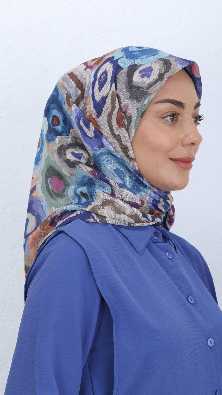 Locella Soft Pamuk Eşarp Lacivert-10