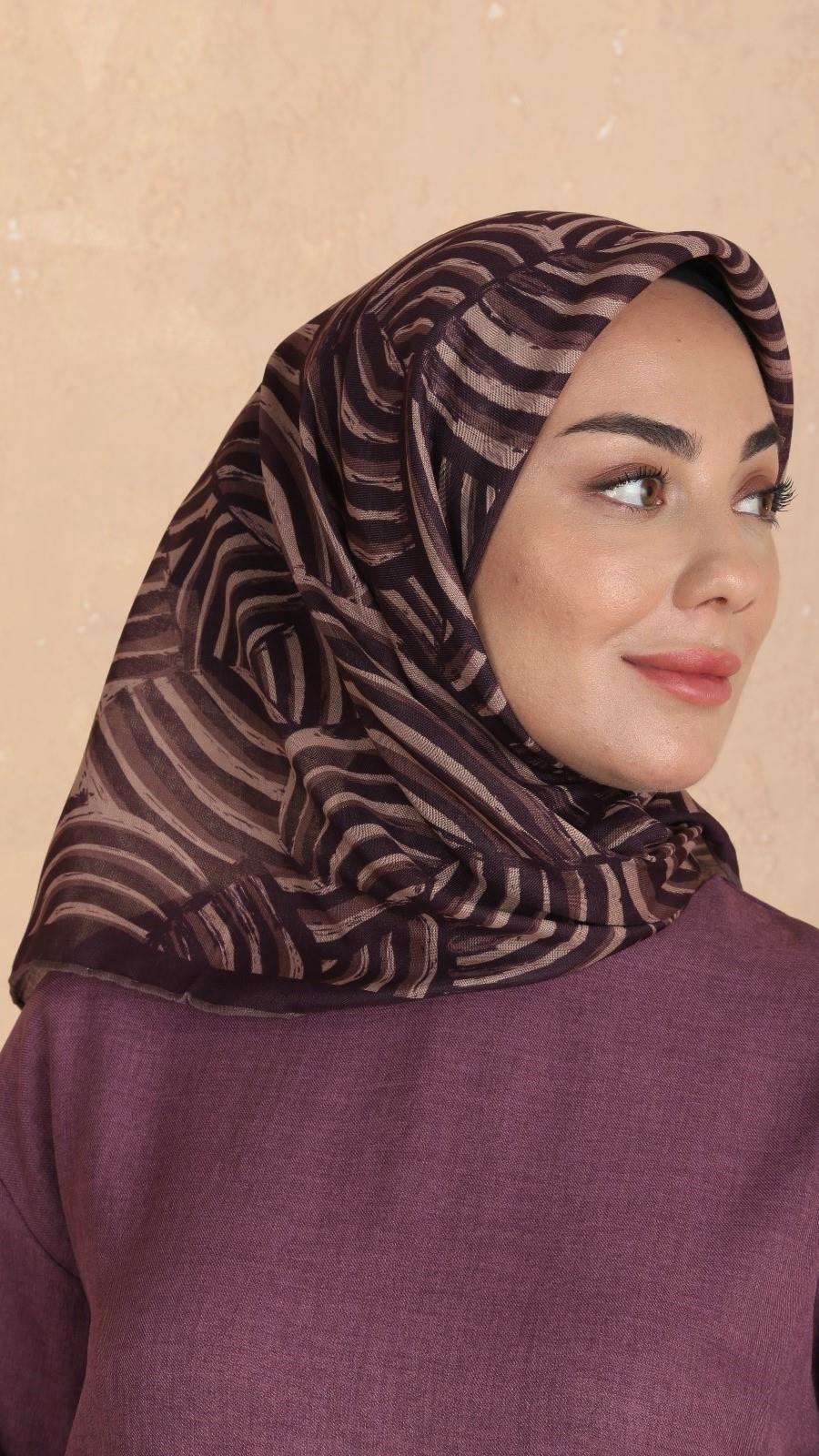 Locella Soft Pamuk Eşarp Mürdüm-2