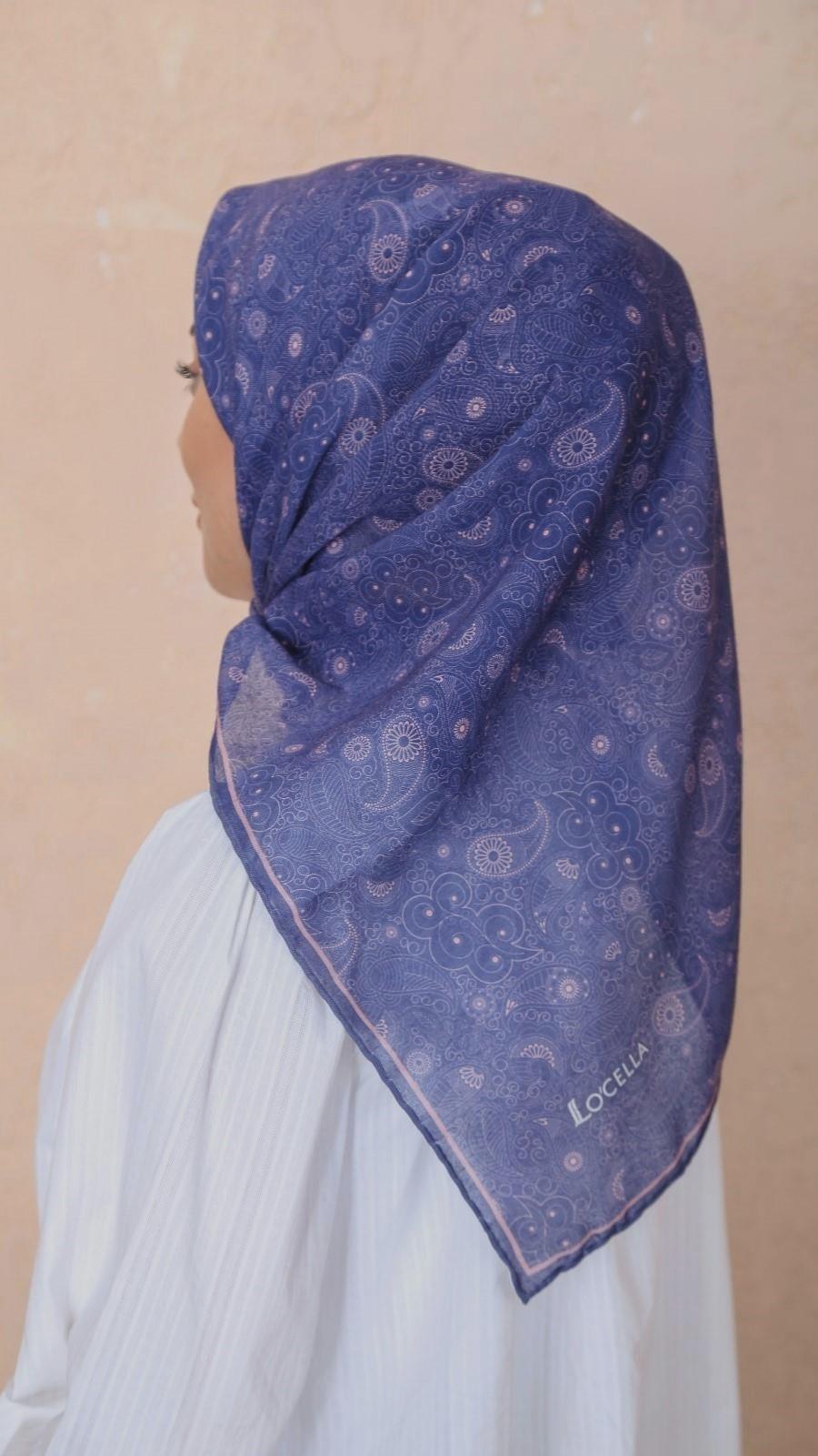 Locella Soft Pamuk Eşarp Koyu Mavi-5