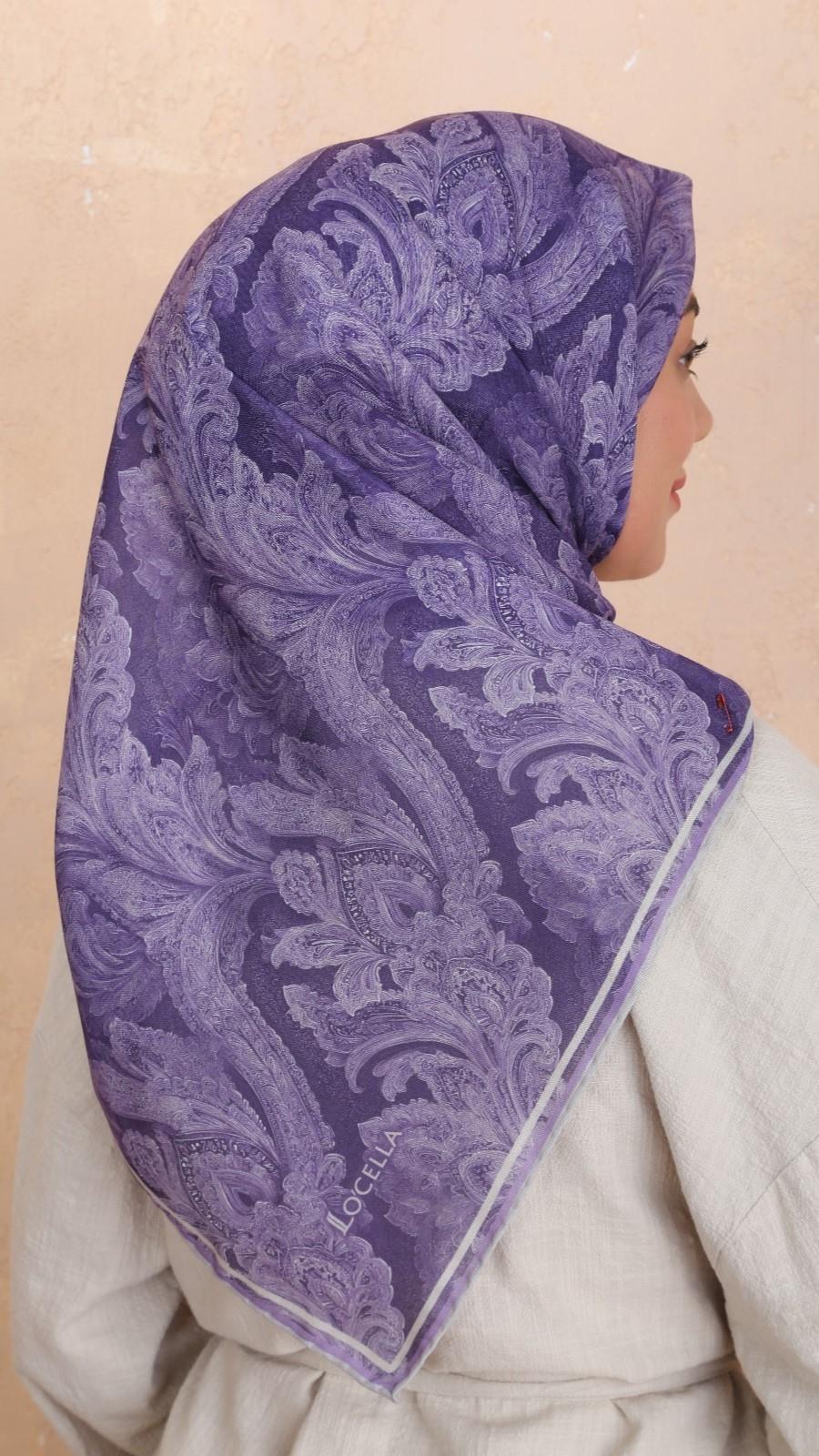 Locella Soft Pamuk Eşarp Mor-5