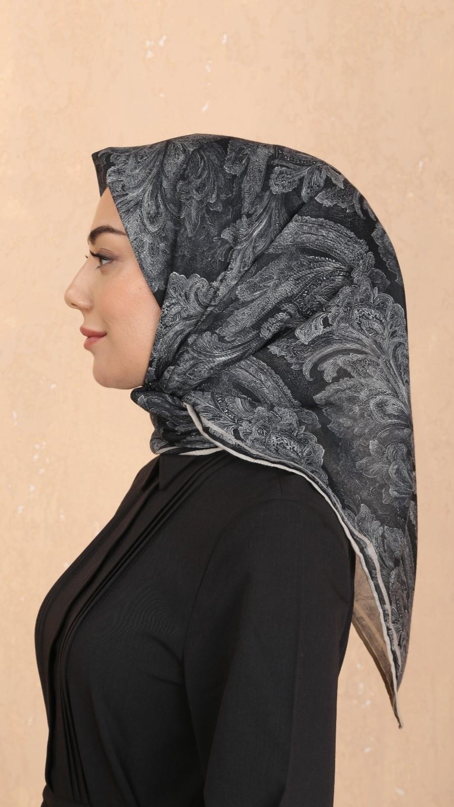 Locella Soft Pamuk Eşarp Siyah-4