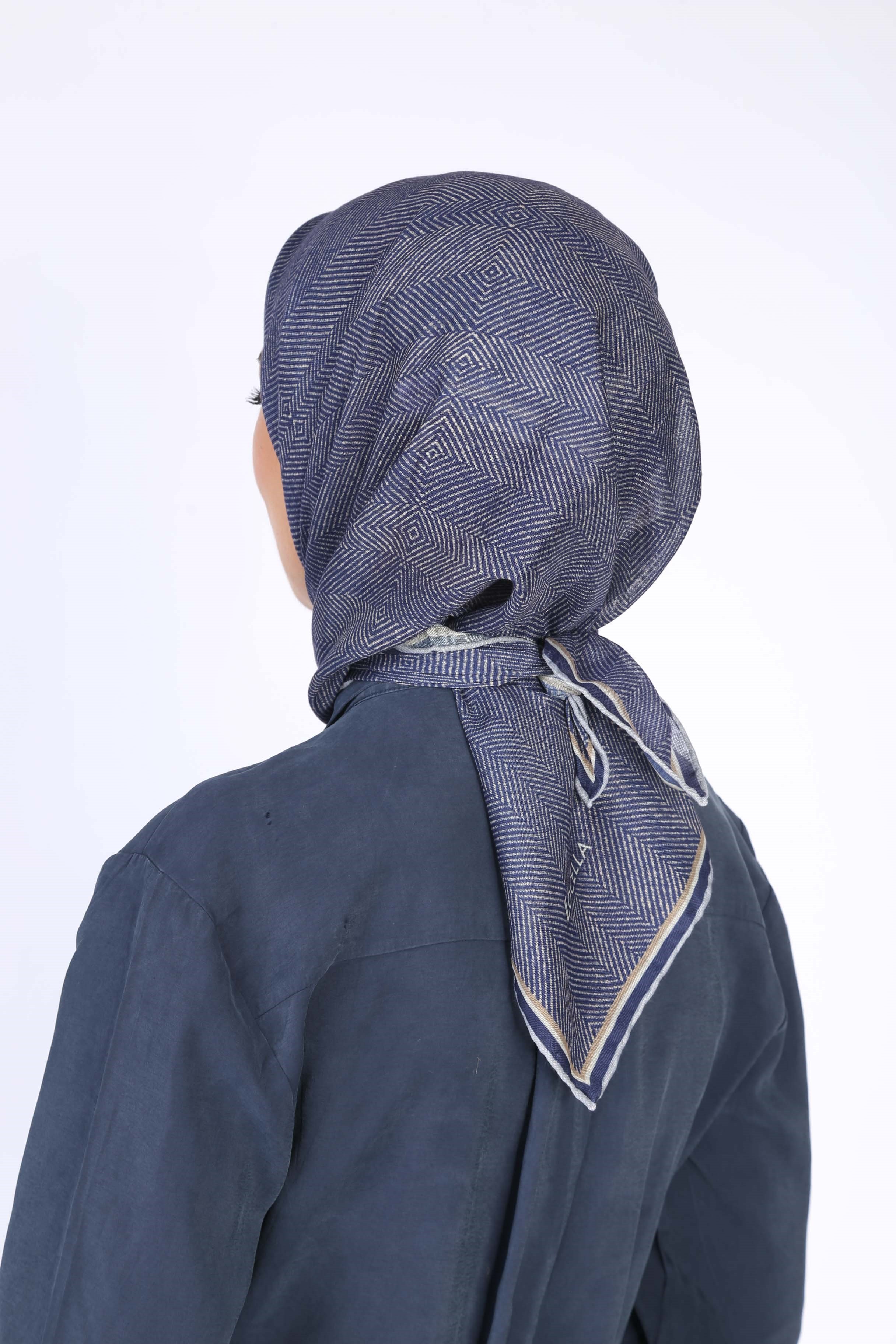 Locella Soft Pamuk Eşarp Lacivert