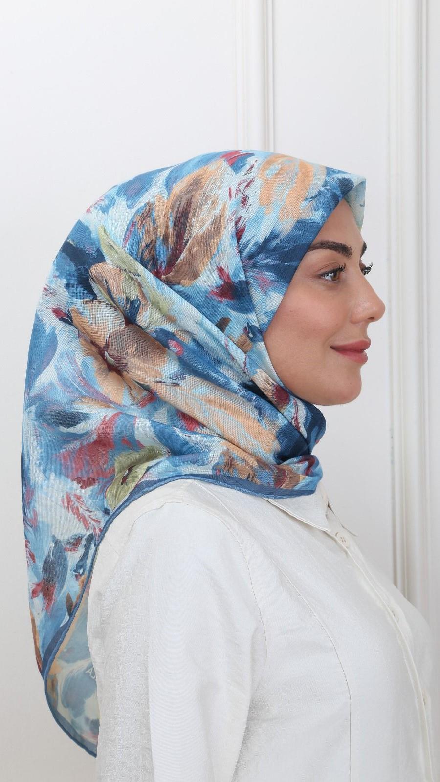 Locella Soft Pamuk Eşarp Koyu Mavi-8