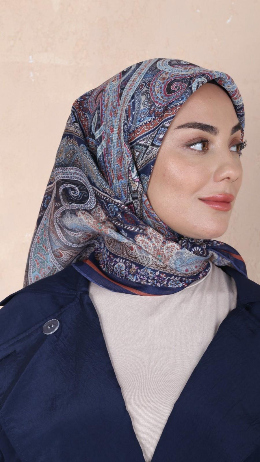 Locella Soft Pamuk Eşarp Lacivert-5