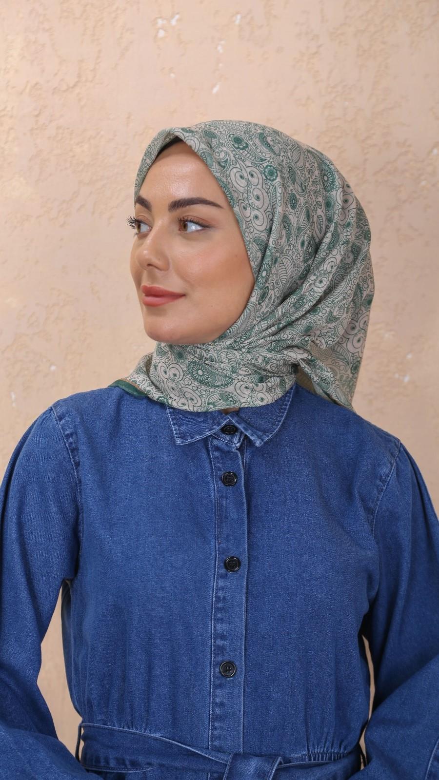 Locella Soft Pamuk Eşarp Canlı Yeşil-16