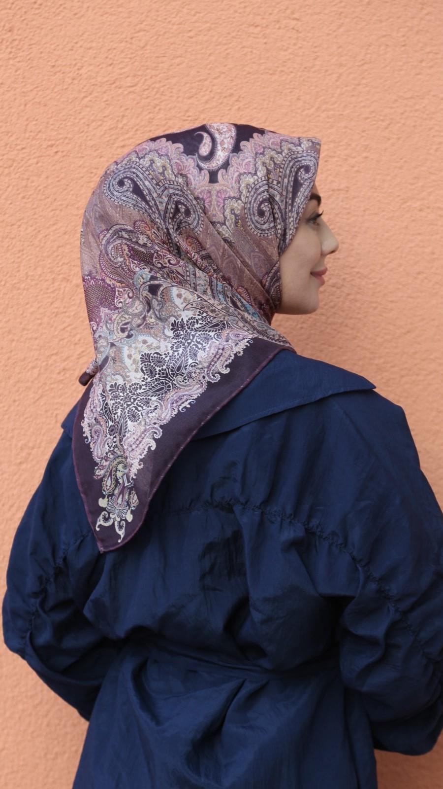 Locella Soft Pamuk Eşarp Mürdüm-2