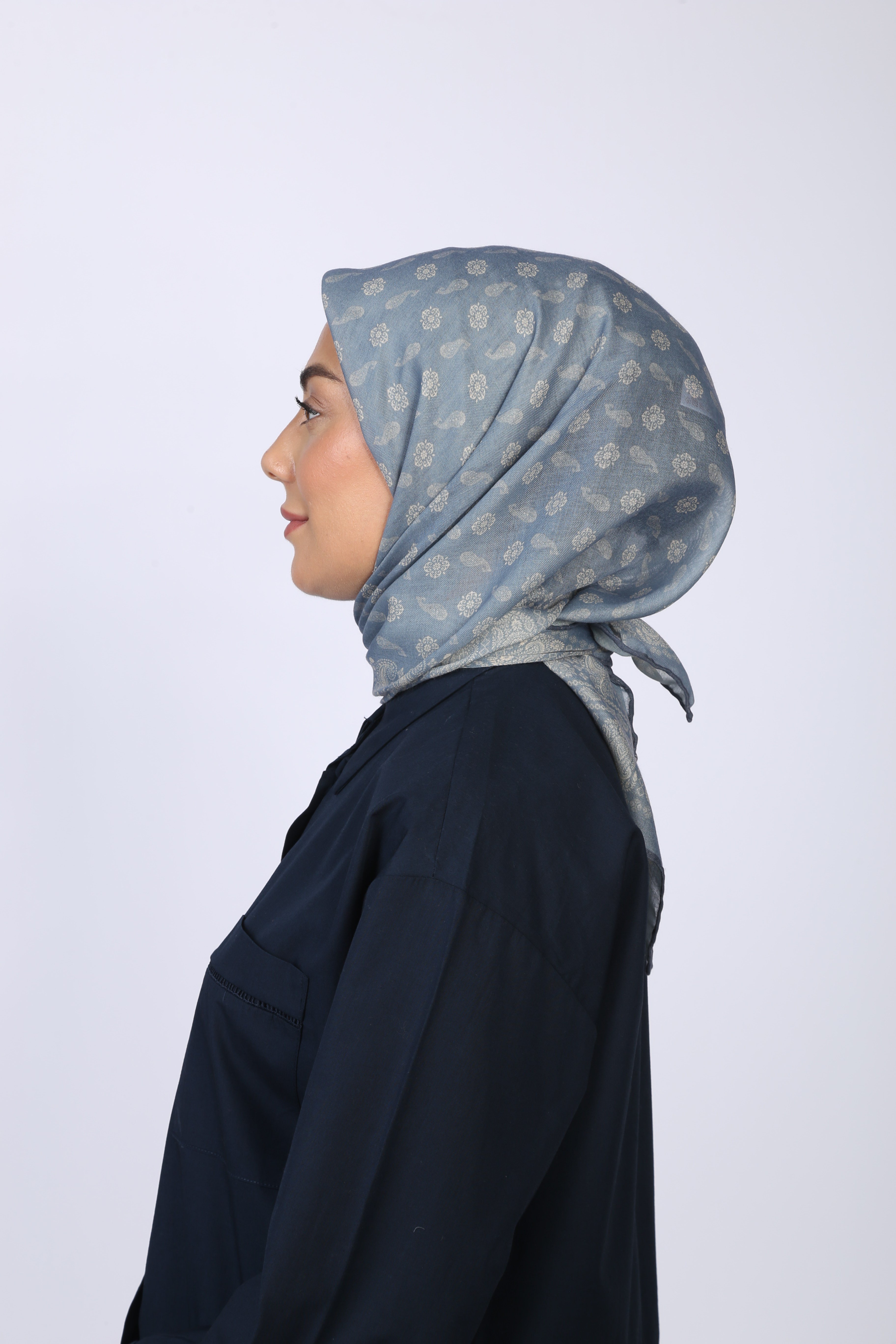 Locella Soft Pamuk Eşarp Mavi
