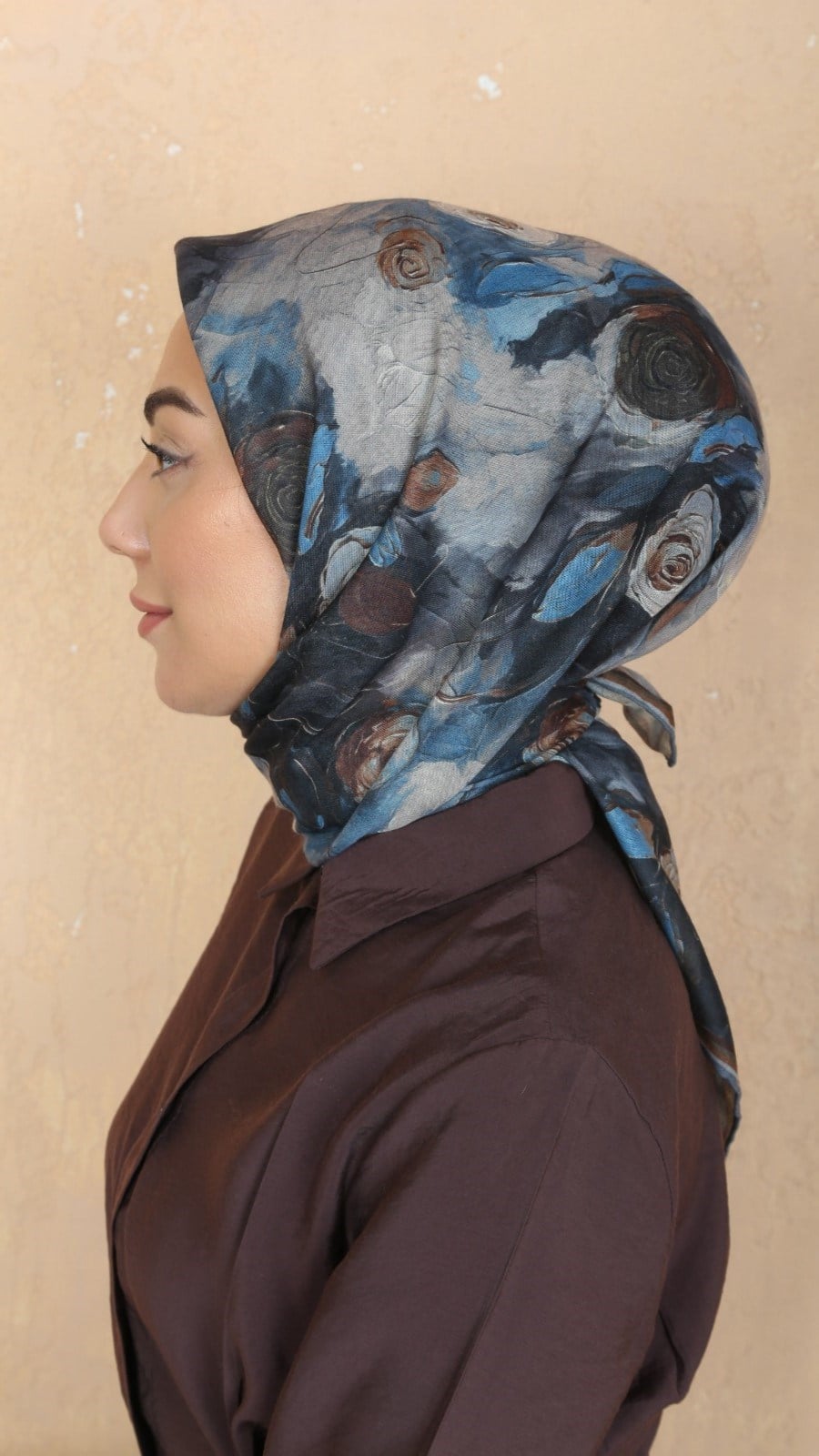 Locella Soft Pamuk Eşarp Mavi
