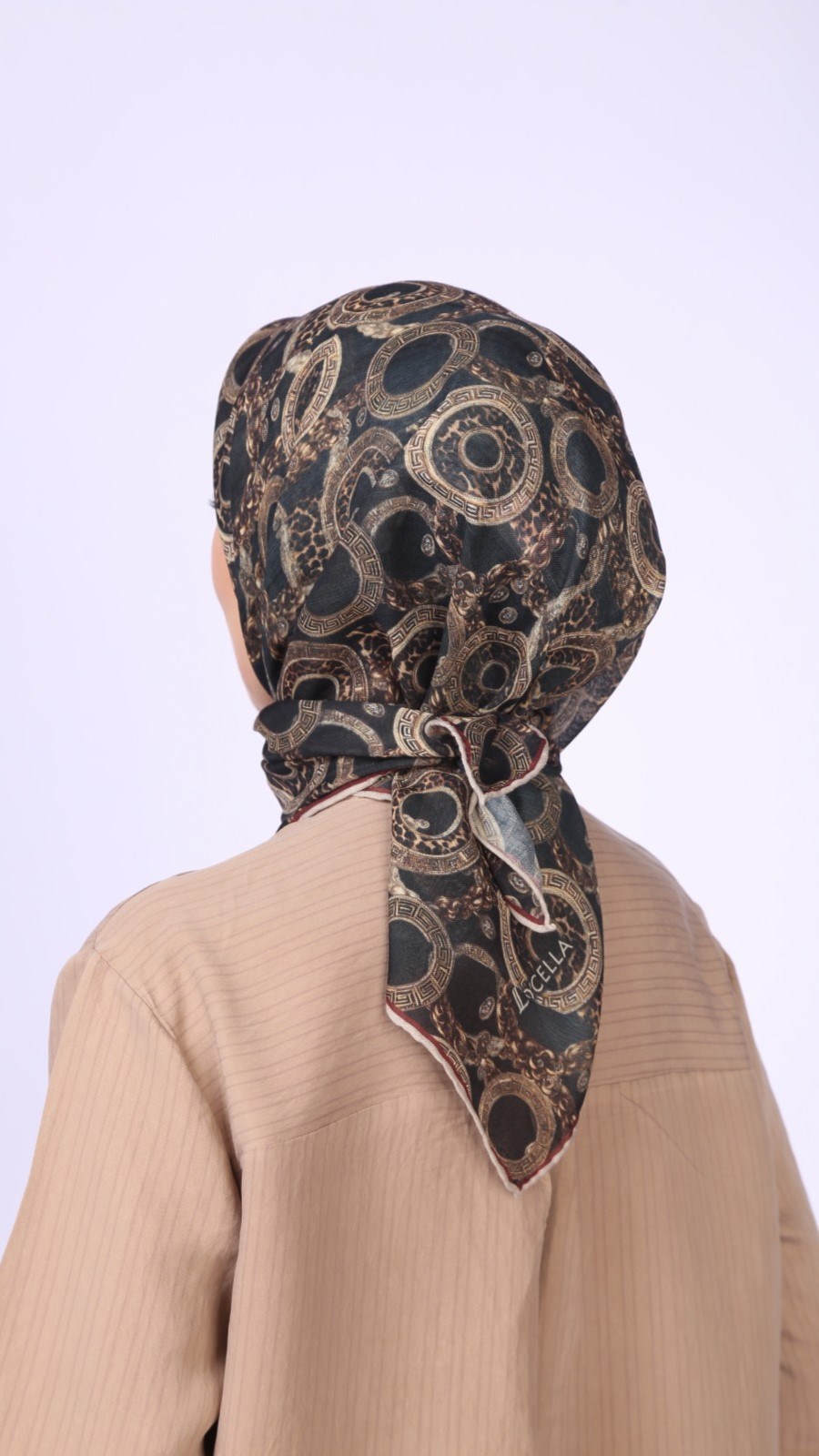Locella Soft Pamuk Eşarp Siyah Gold