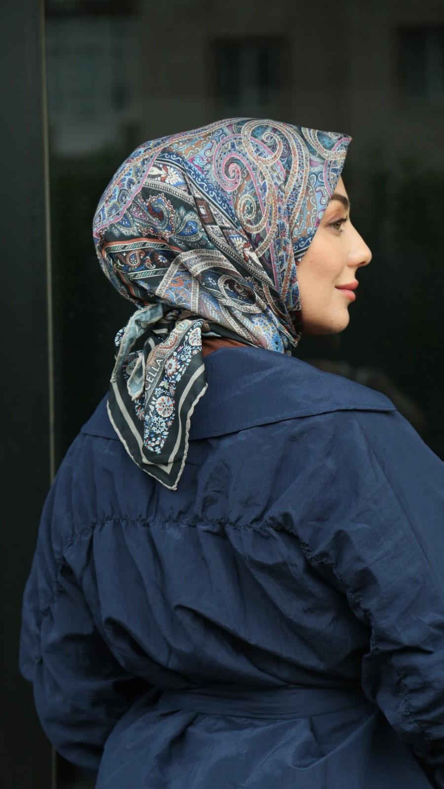 Locella Soft Pamuk Eşarp Siyah-2