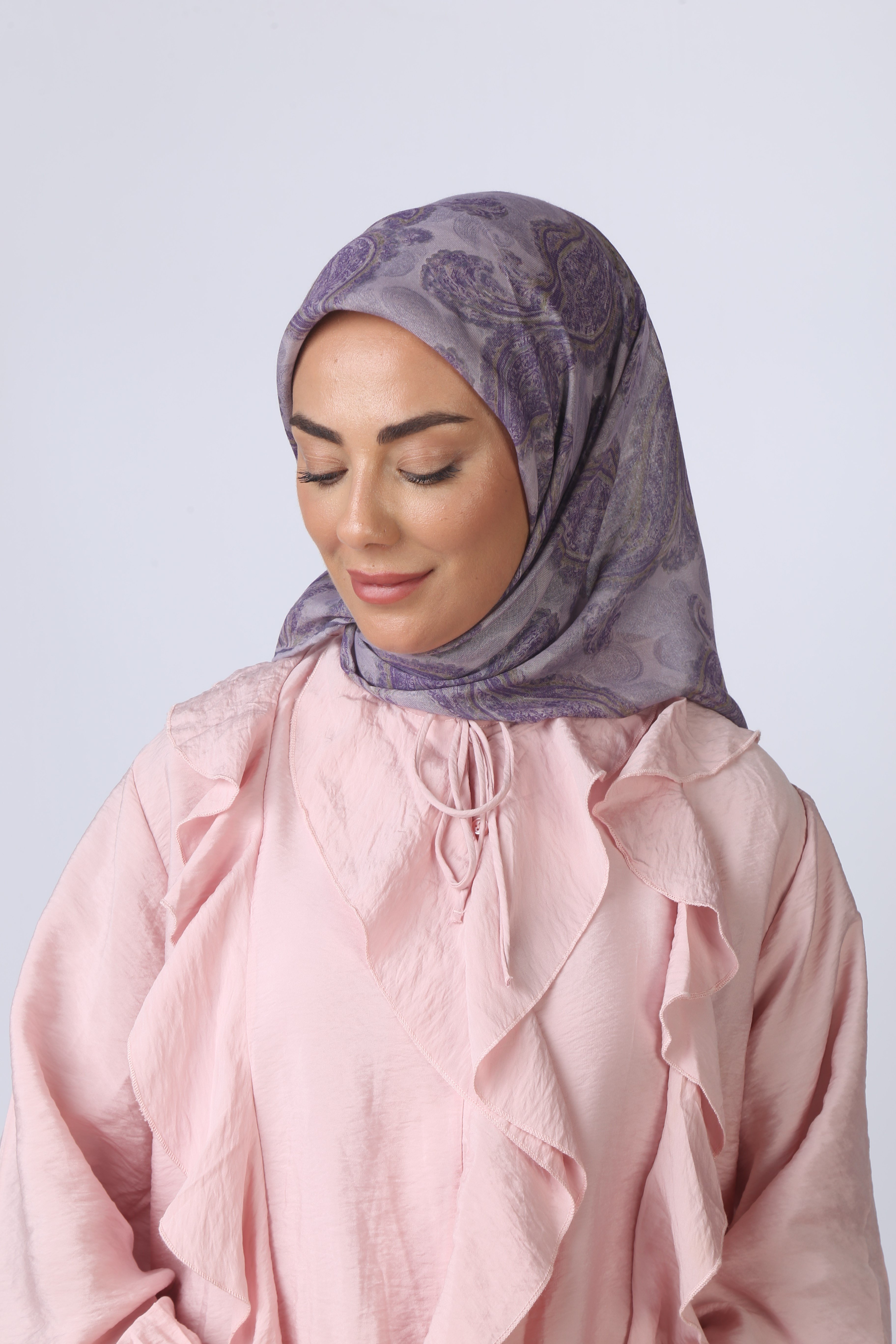 Locella Soft Pamuk Eşarp Lila