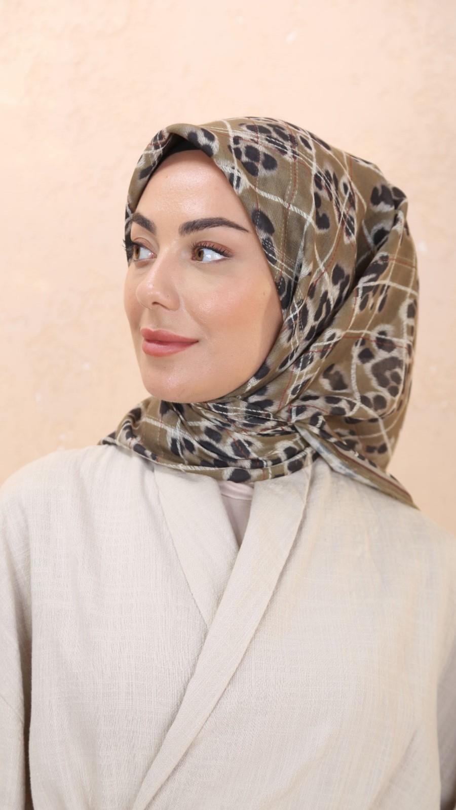 Locella Soft Pamuk Eşarp Zeytin Yeşili-7