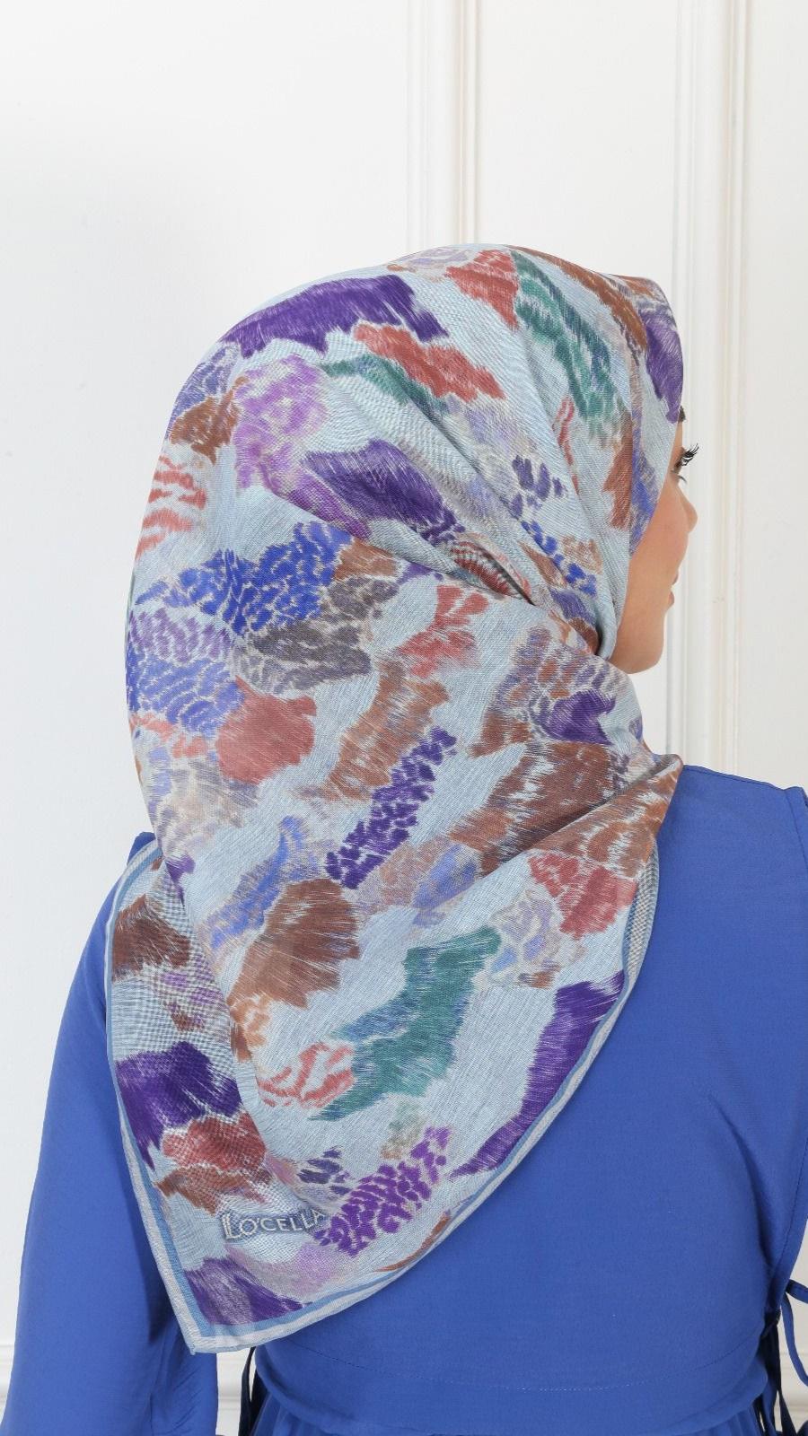 Locella Soft Pamuk Eşarp Mavi-2