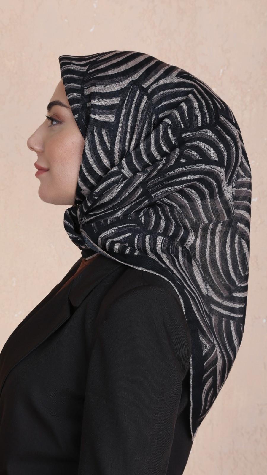 Locella Soft Pamuk Eşarp Siyah-13