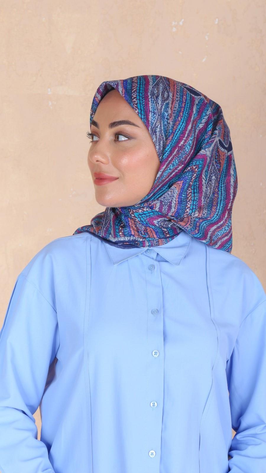Locella Soft Pamuk Eşarp Koyu Mavi-8