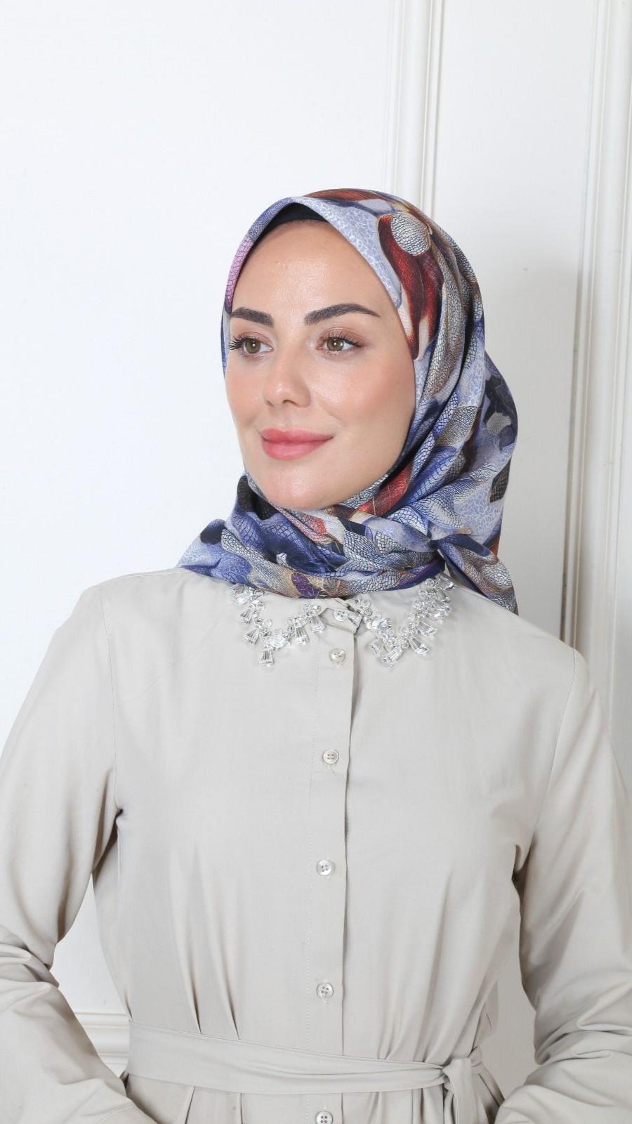 Locella Soft Pamuk Eşarp Lacivert-8