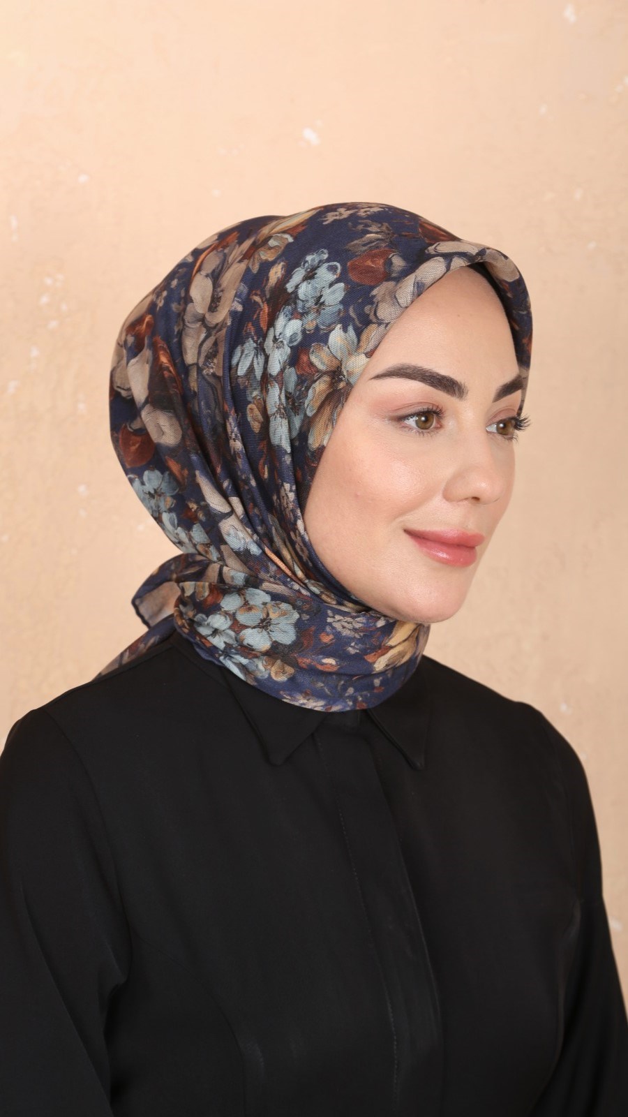 Locella Soft Pamuk Eşarp Lacivert
